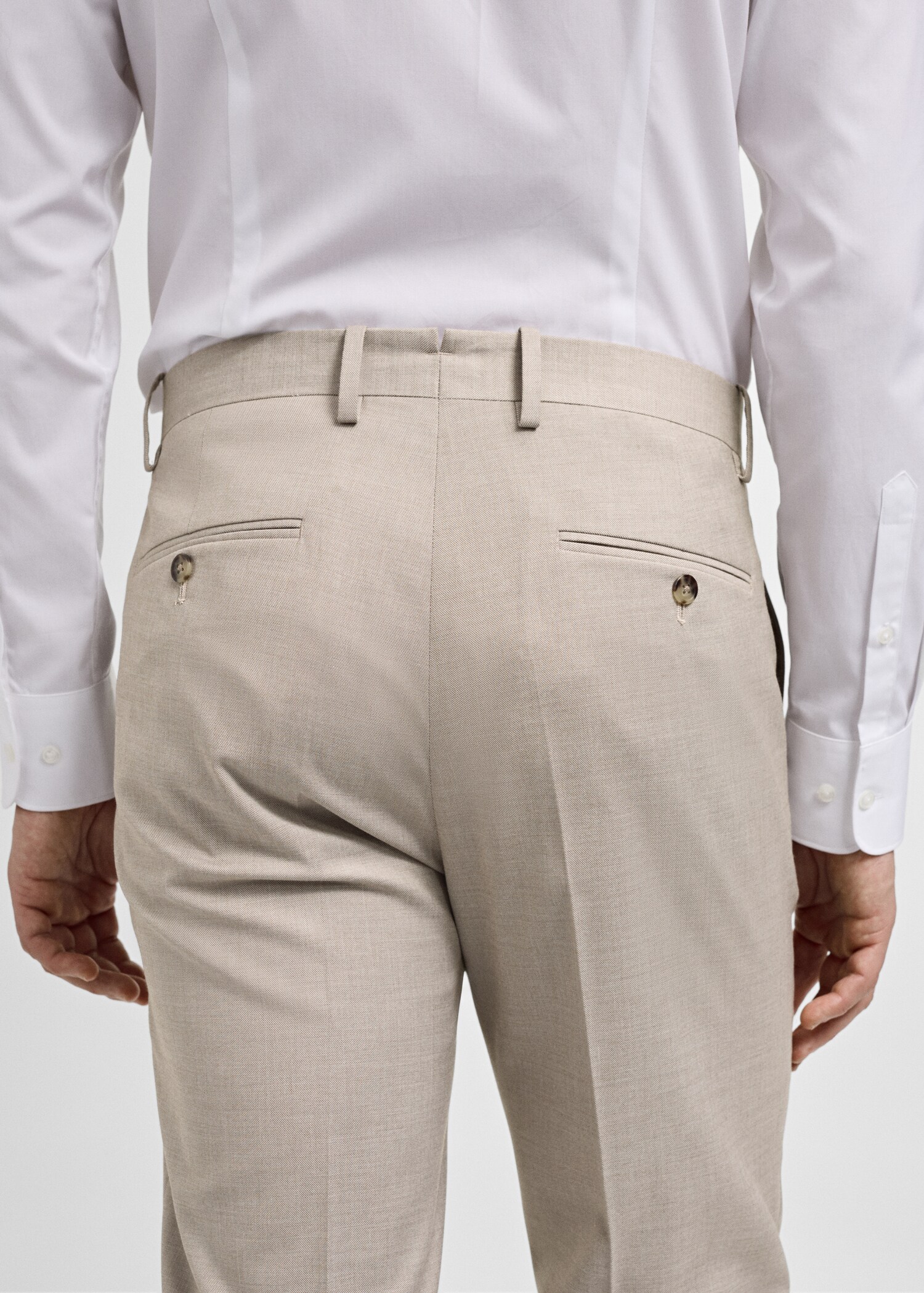 Stretch fabric slim-fit suit trousers - Details of the article 6