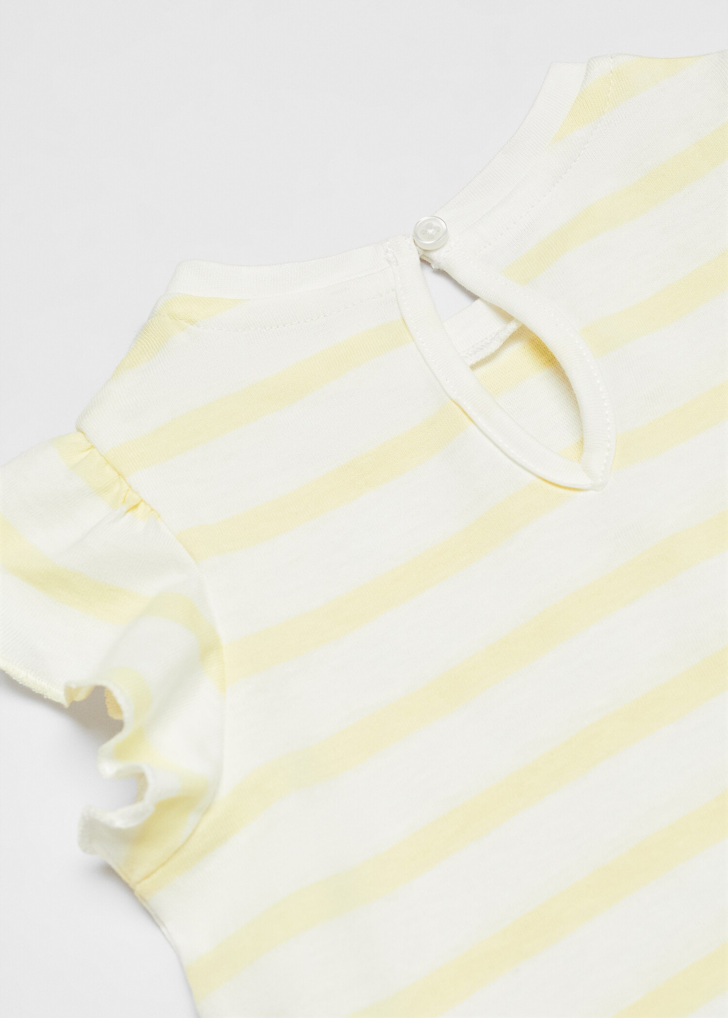 T-shirt às riscas com folhos - Pormenor do artigo 0