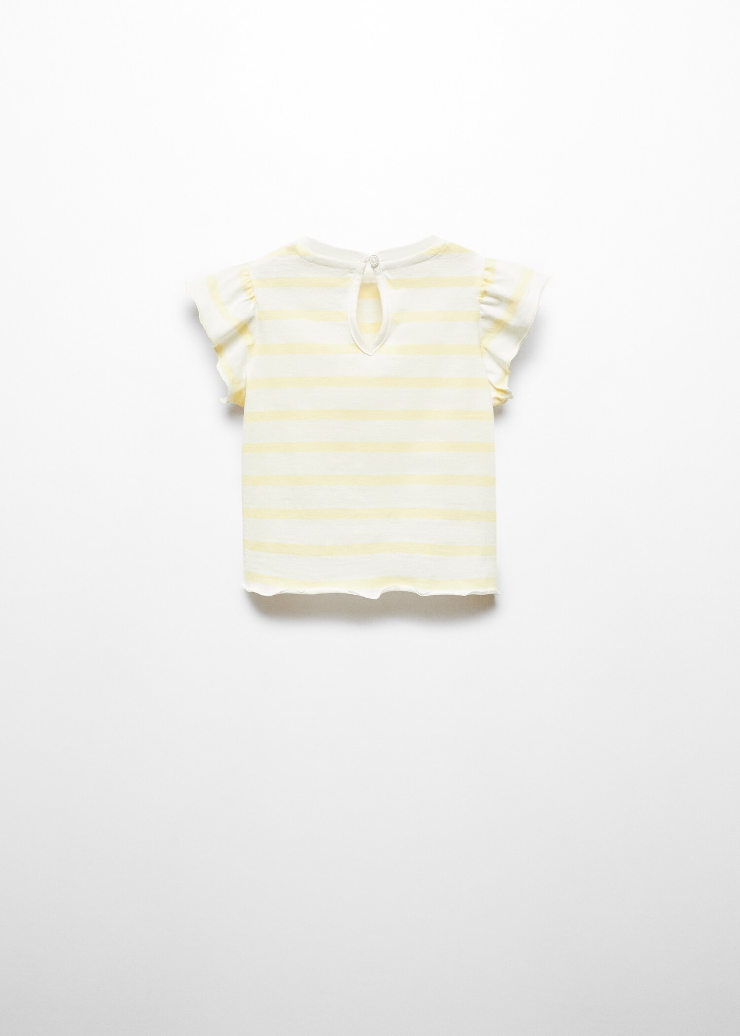 T-shirt às riscas com folhos - Verso do artigo