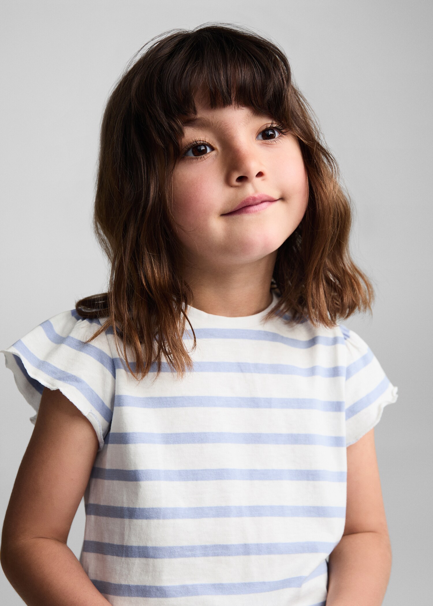 T-shirt às riscas com folhos - Pormenor do artigo 1