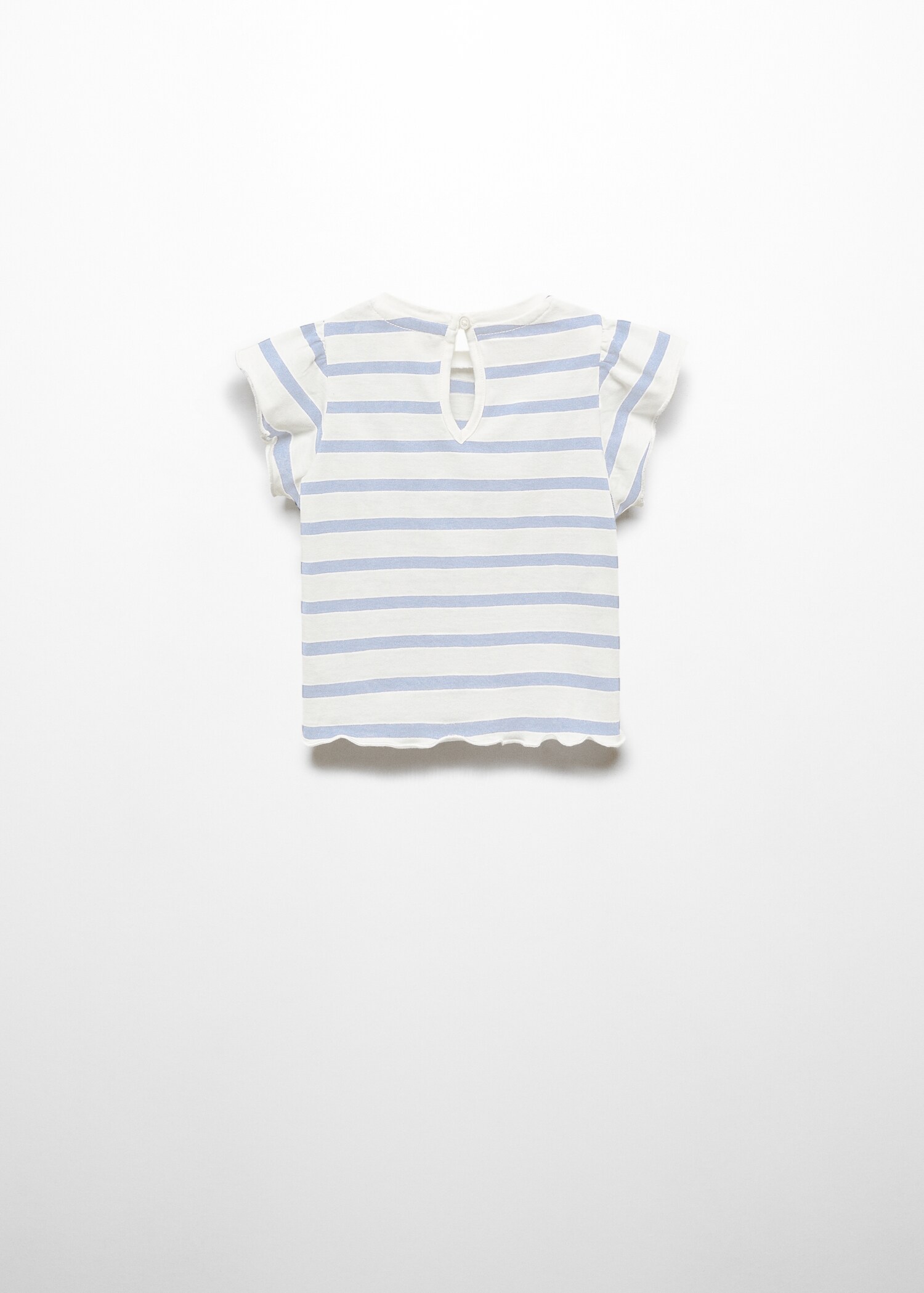 T-shirt às riscas com folhos - Verso do artigo