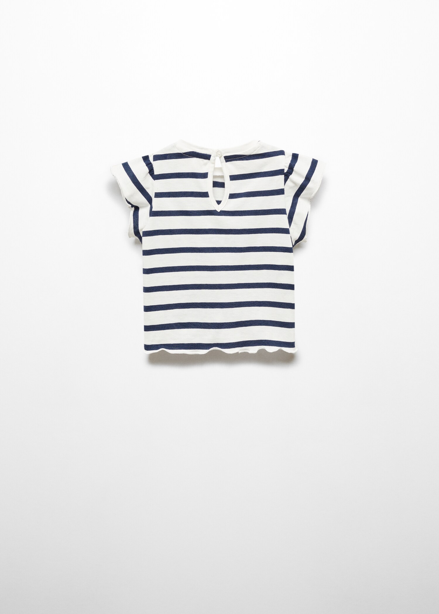 T-shirt às riscas com folhos - Verso do artigo