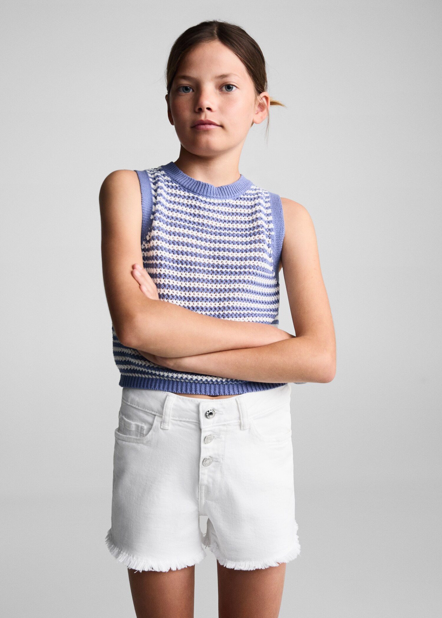 Jeansshorts knappar - Bild av mittparti