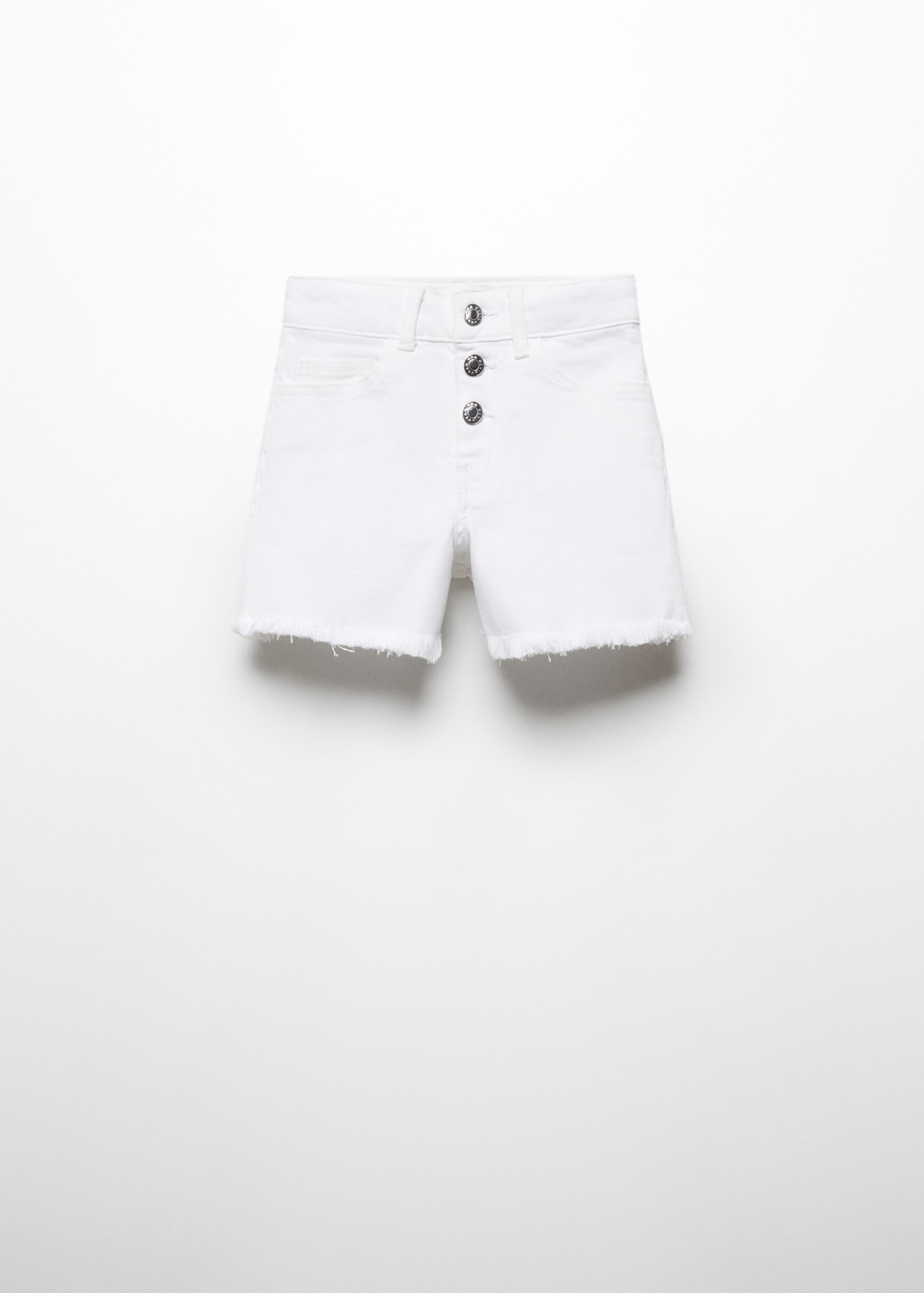 Denim shorts with buttons - Article without model, White. Ref: 67016014-00.