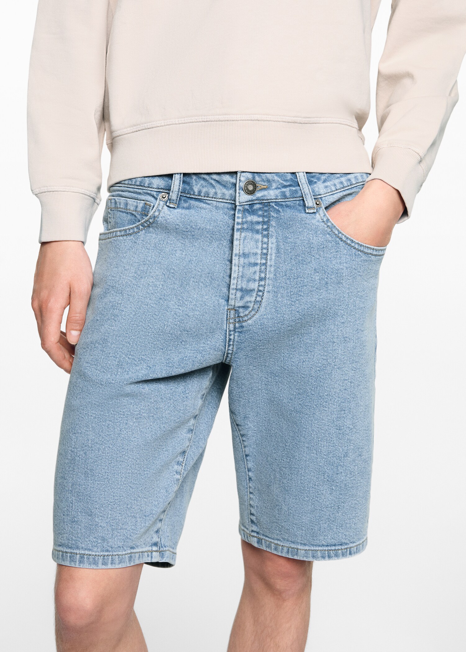 Cotton denim Bermuda shorts - Details of the article 6