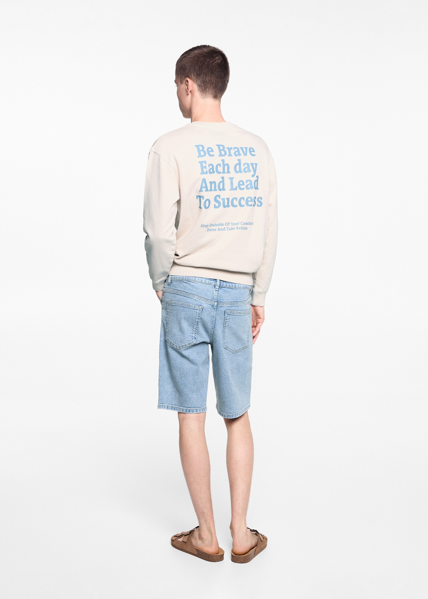 Cotton denim bermuda shorts - Reverse of the article