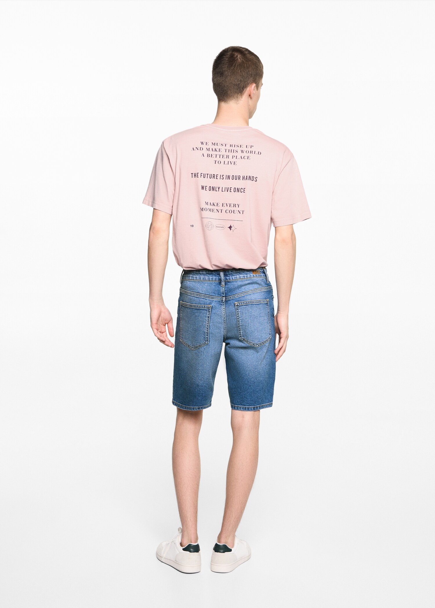Cotton denim bermuda shorts - Reverse of the article