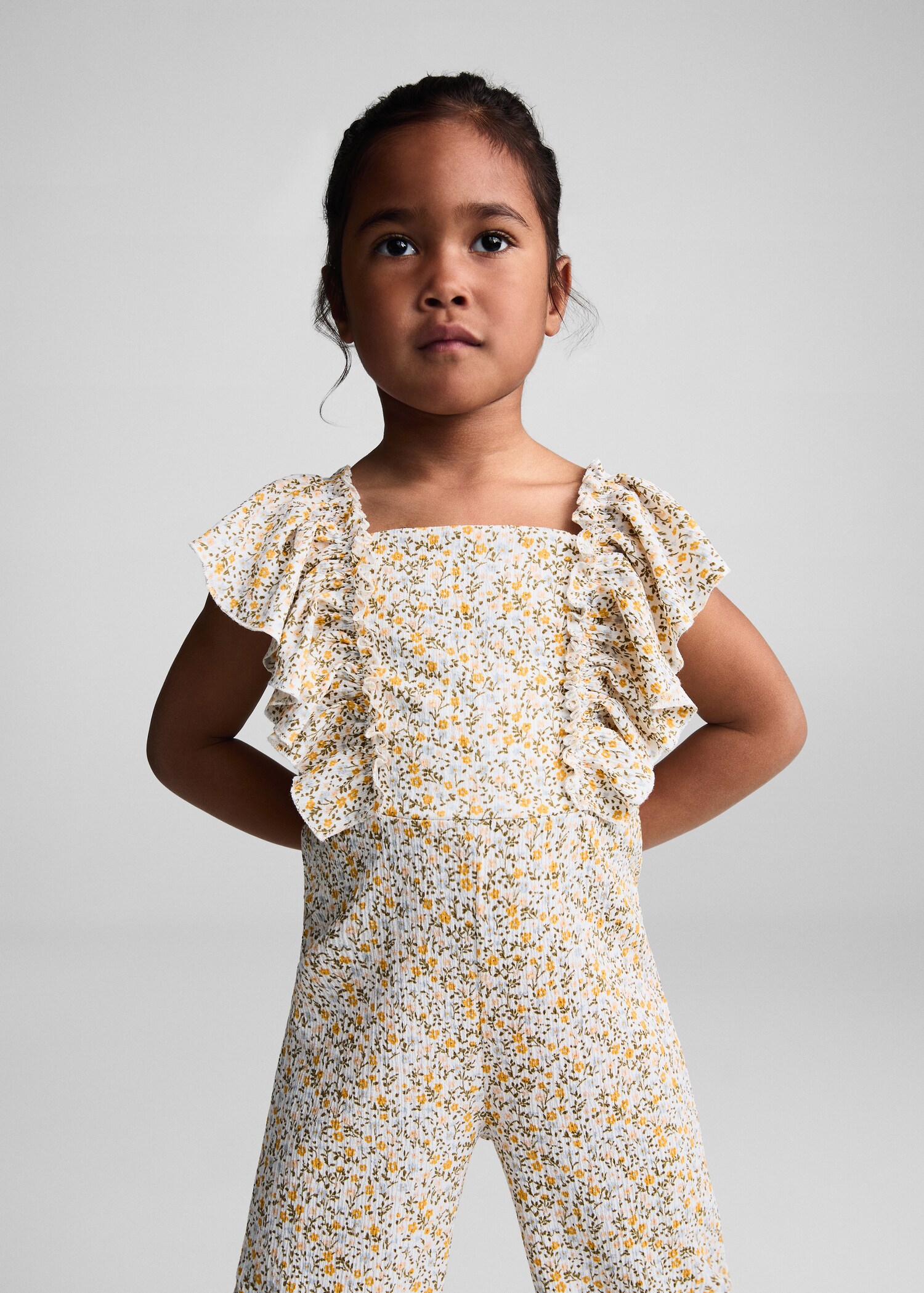 Ruffle floral jumpsuit - Medium plane