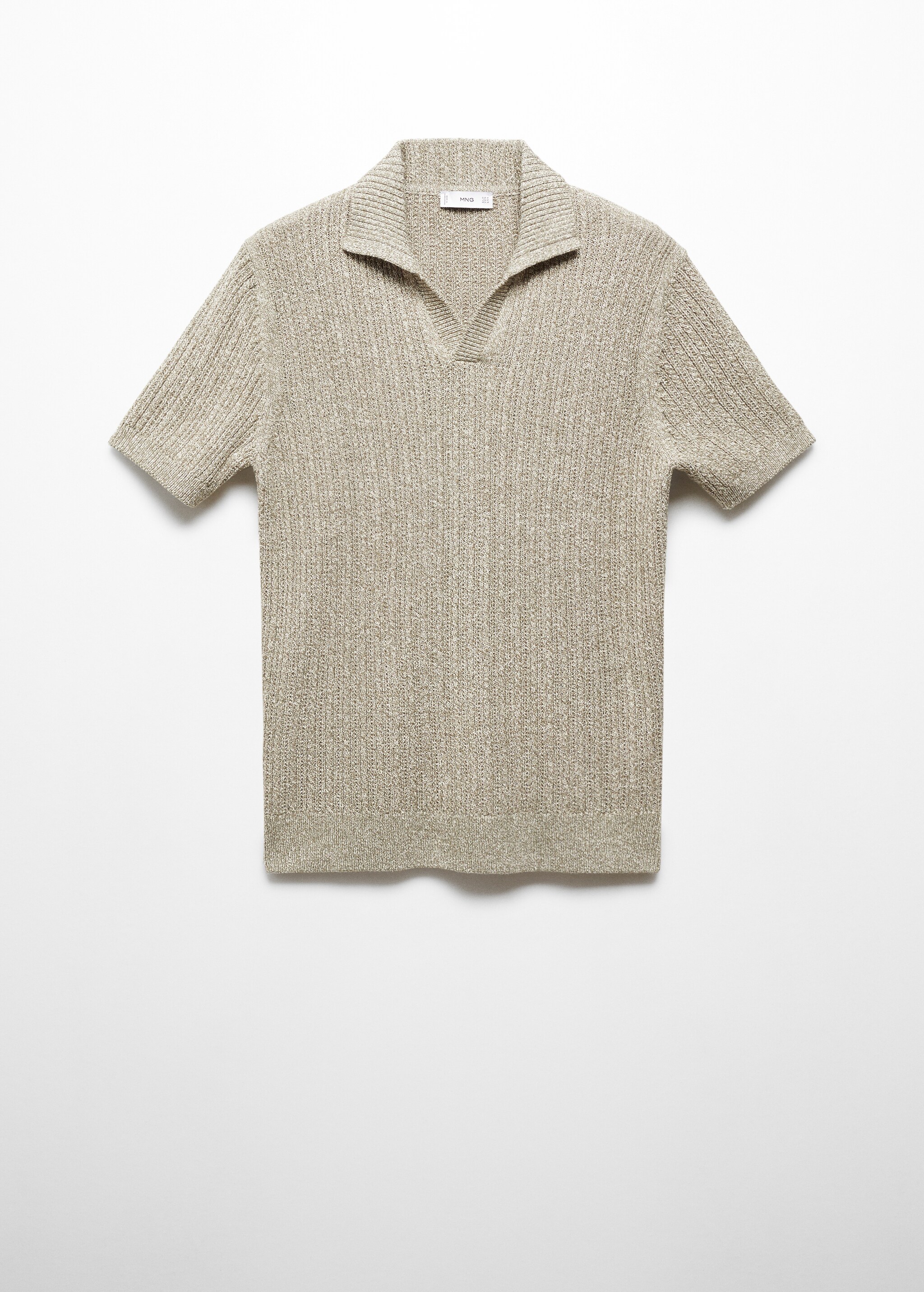 Marbled cotton knit polo shirt - Article without model