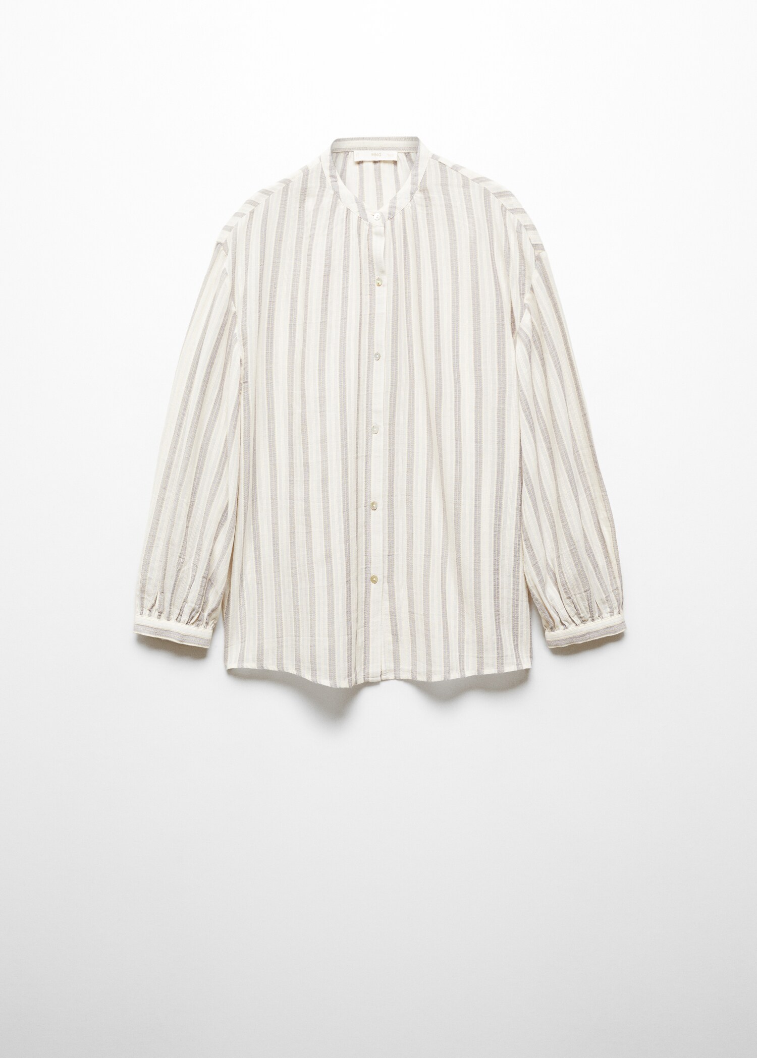 Puffed sleeves striped shirt - Article without model