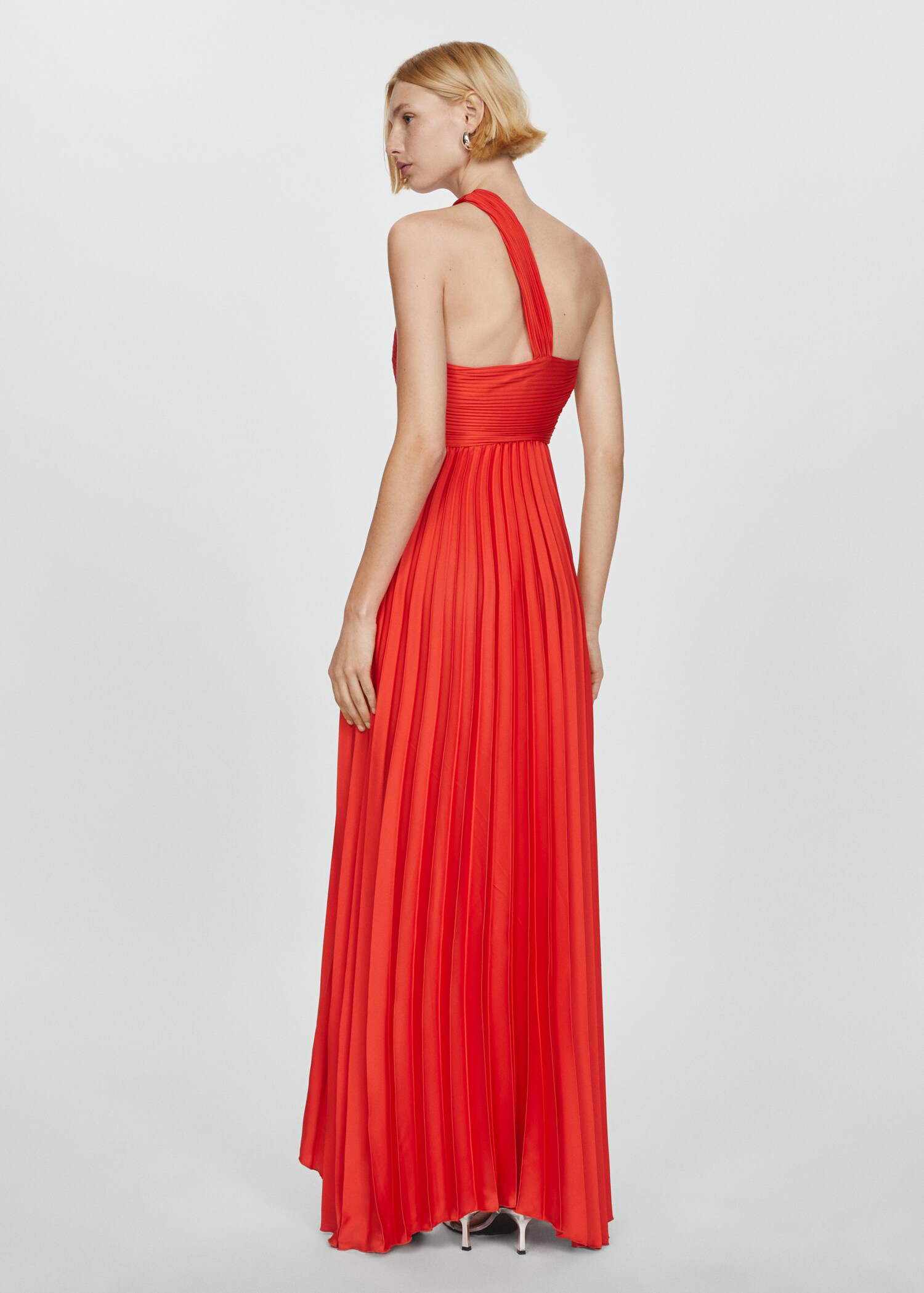 Asymmetrical pleated dress - Reverse of the article