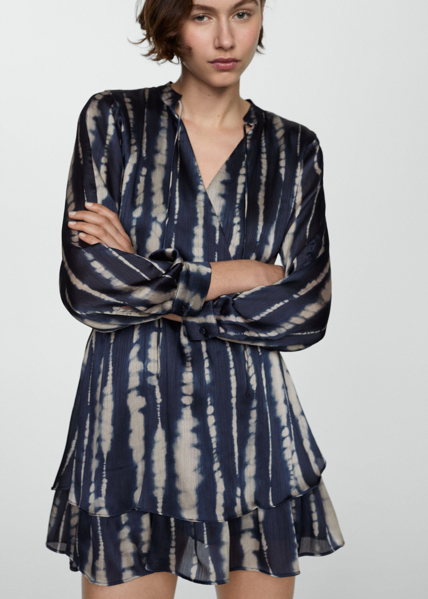 Printed satin dress - Medium plane