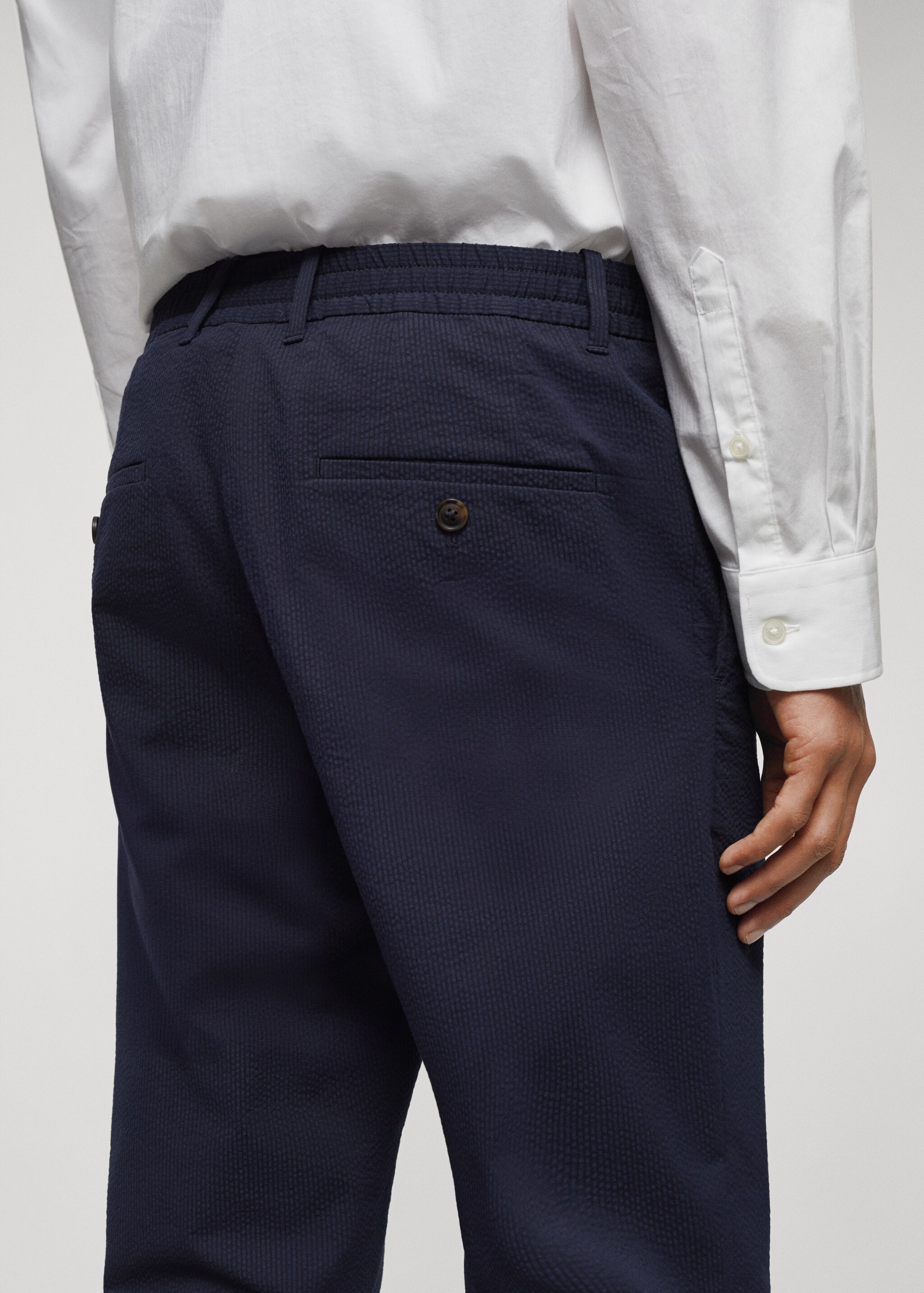 Cotton seersucker trousers with drawstring  - Details of the article 4