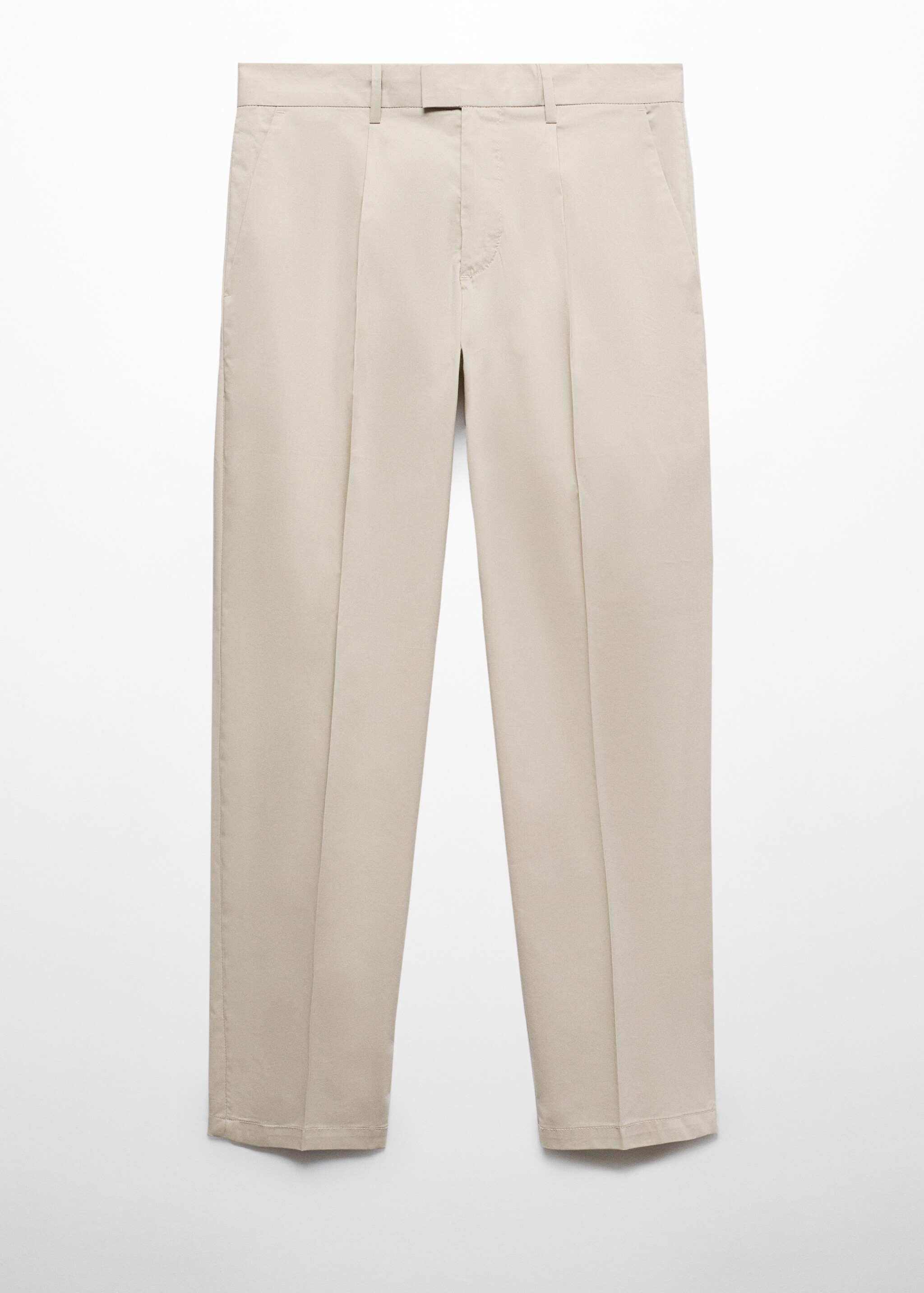 Slim-fit cotton pleated trousers - Article without model