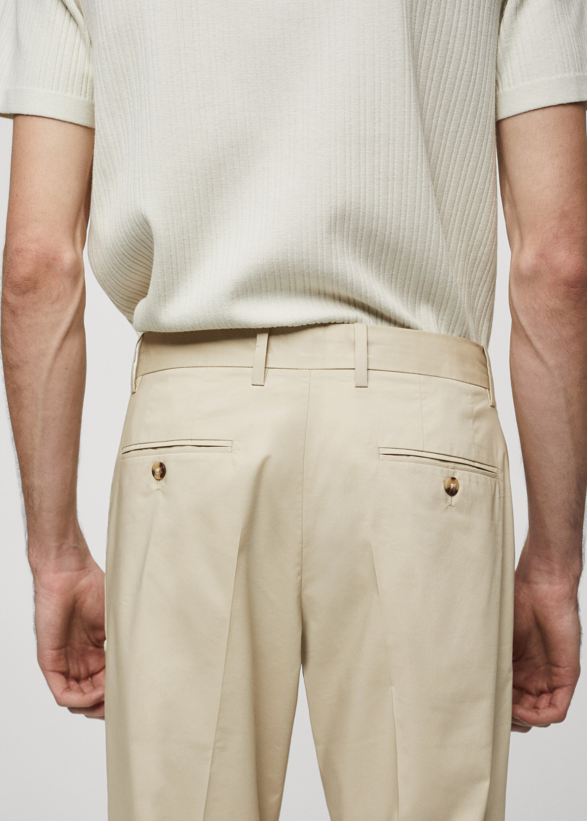 Pantalon coton slim-fit pinces - Détail de l'article 4