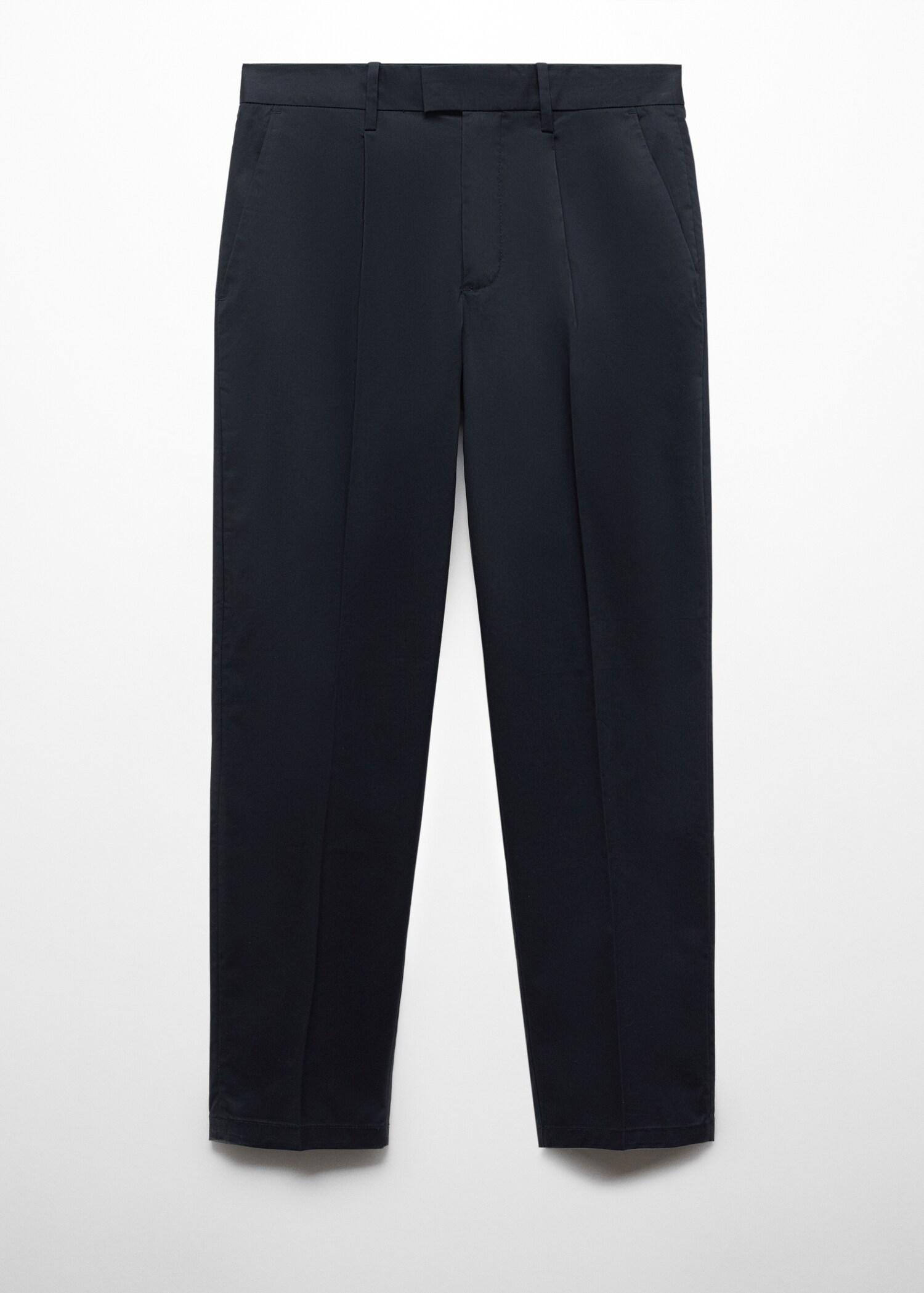 Slim-fit cotton pleated trousers - Article without model