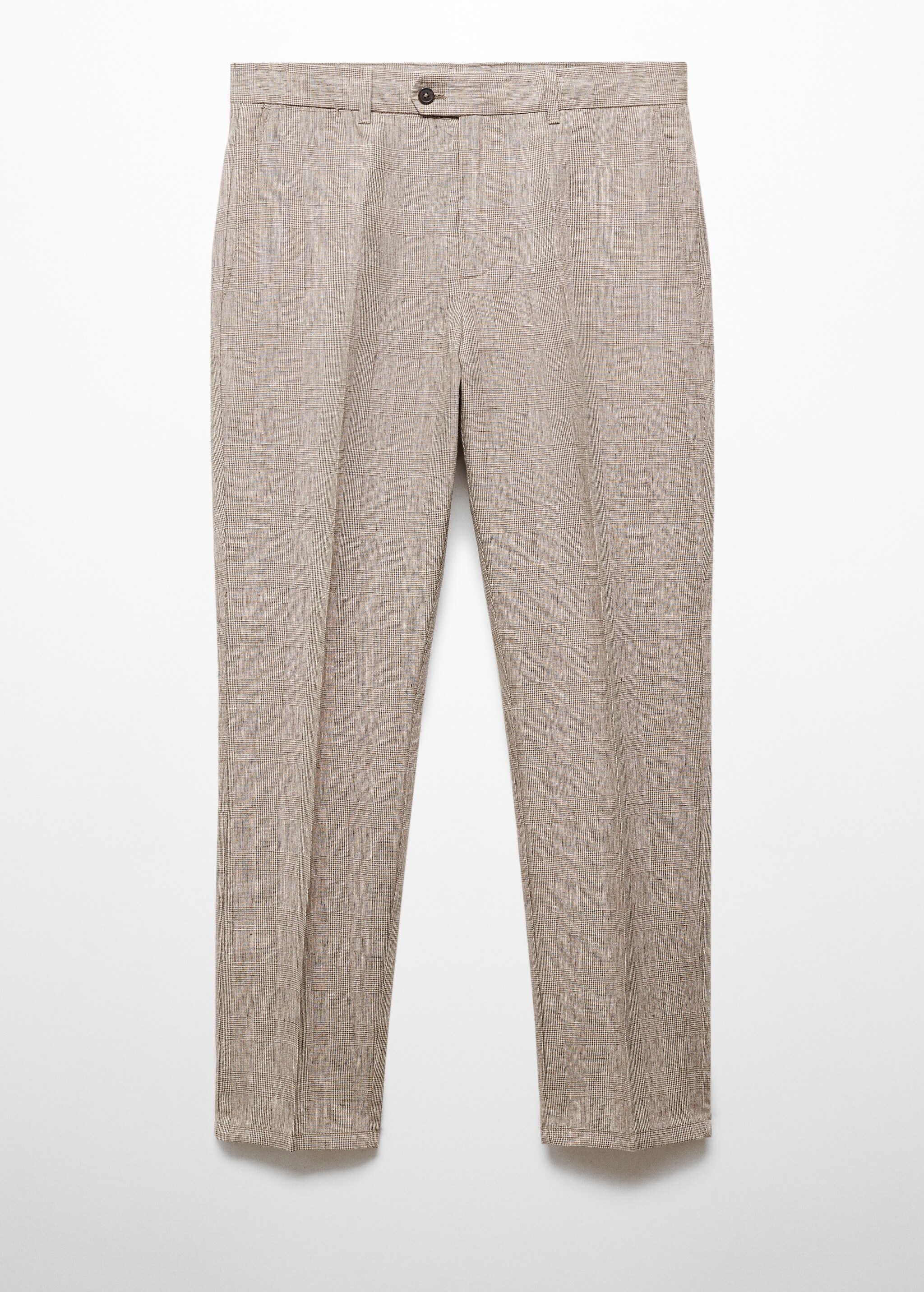 100% linen Prince of Wales check pants - Article without model