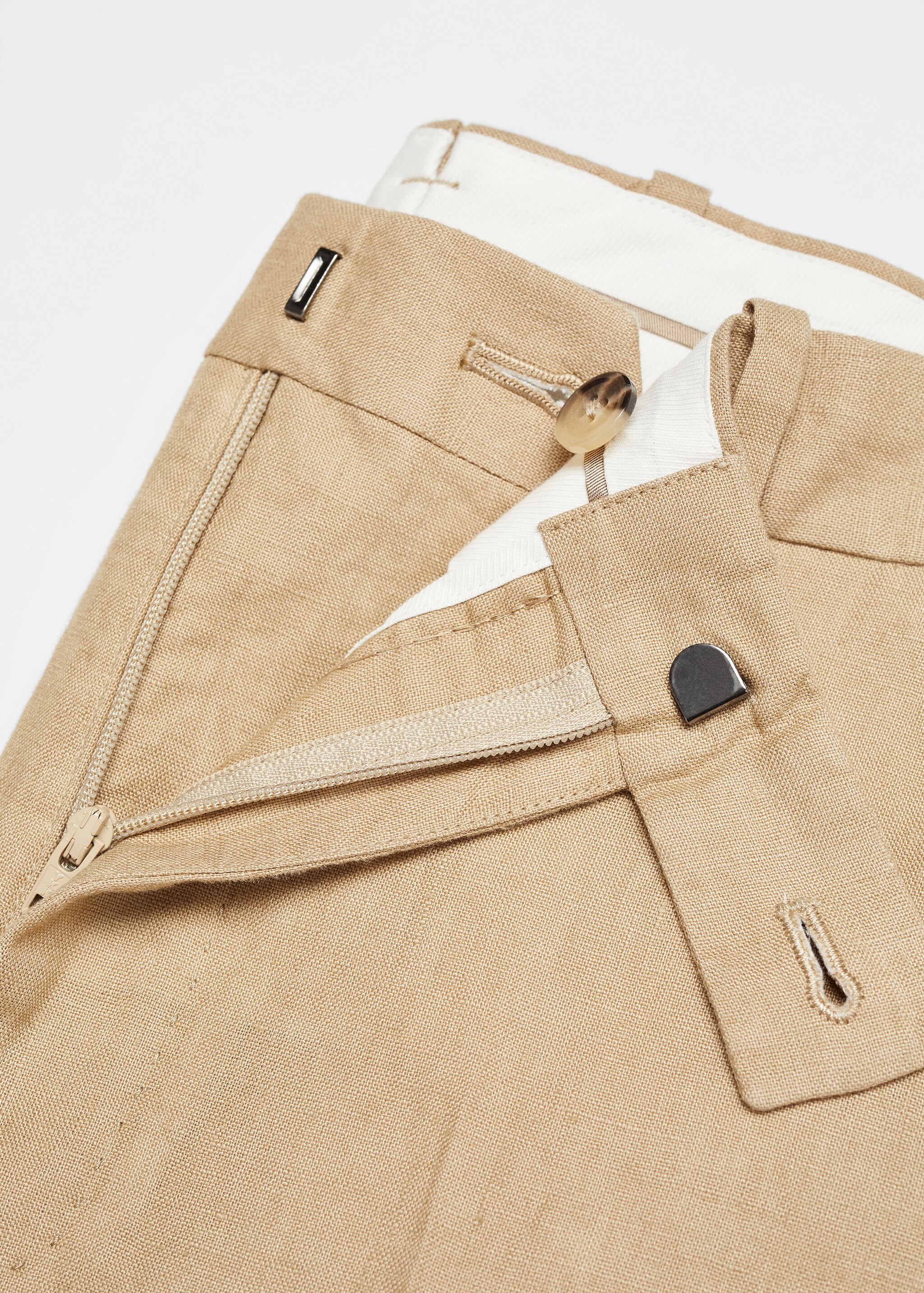 Slim fit suit pants 100% linen - Details of the article 8