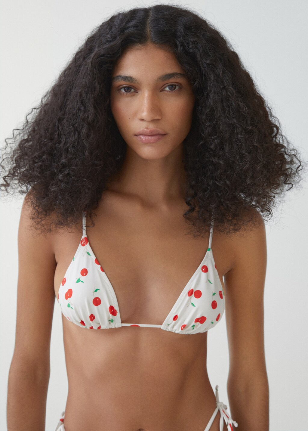 white cherry bikini top