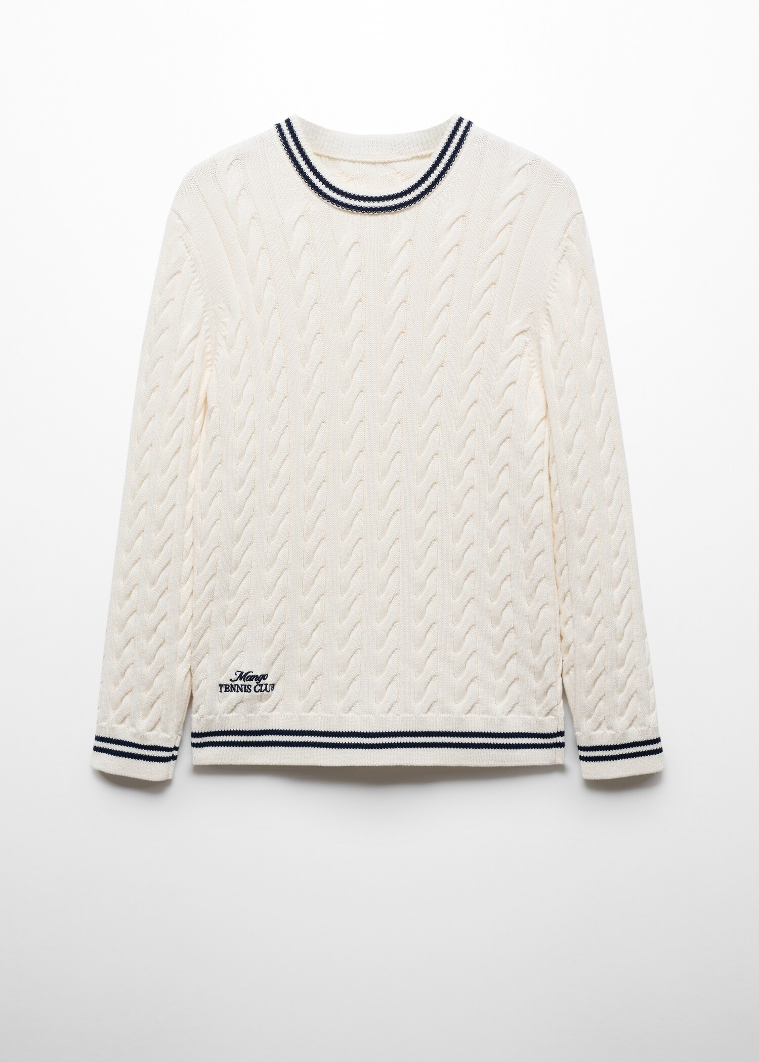 Knitted braided stripes sweater - Article without model
