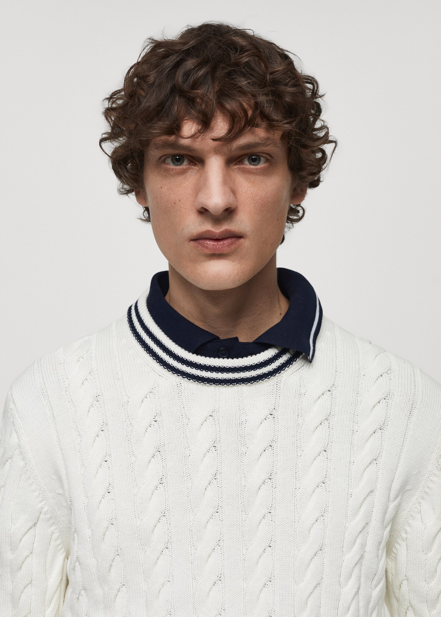 Knitted braided stripes sweater - Details of the article 1