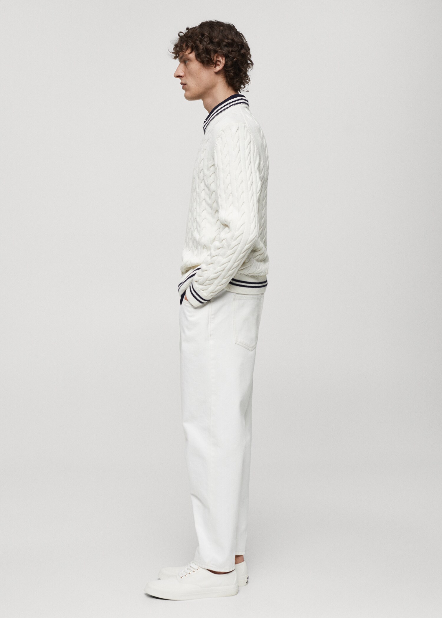 Knitted braided stripes sweater - Details of the article 2