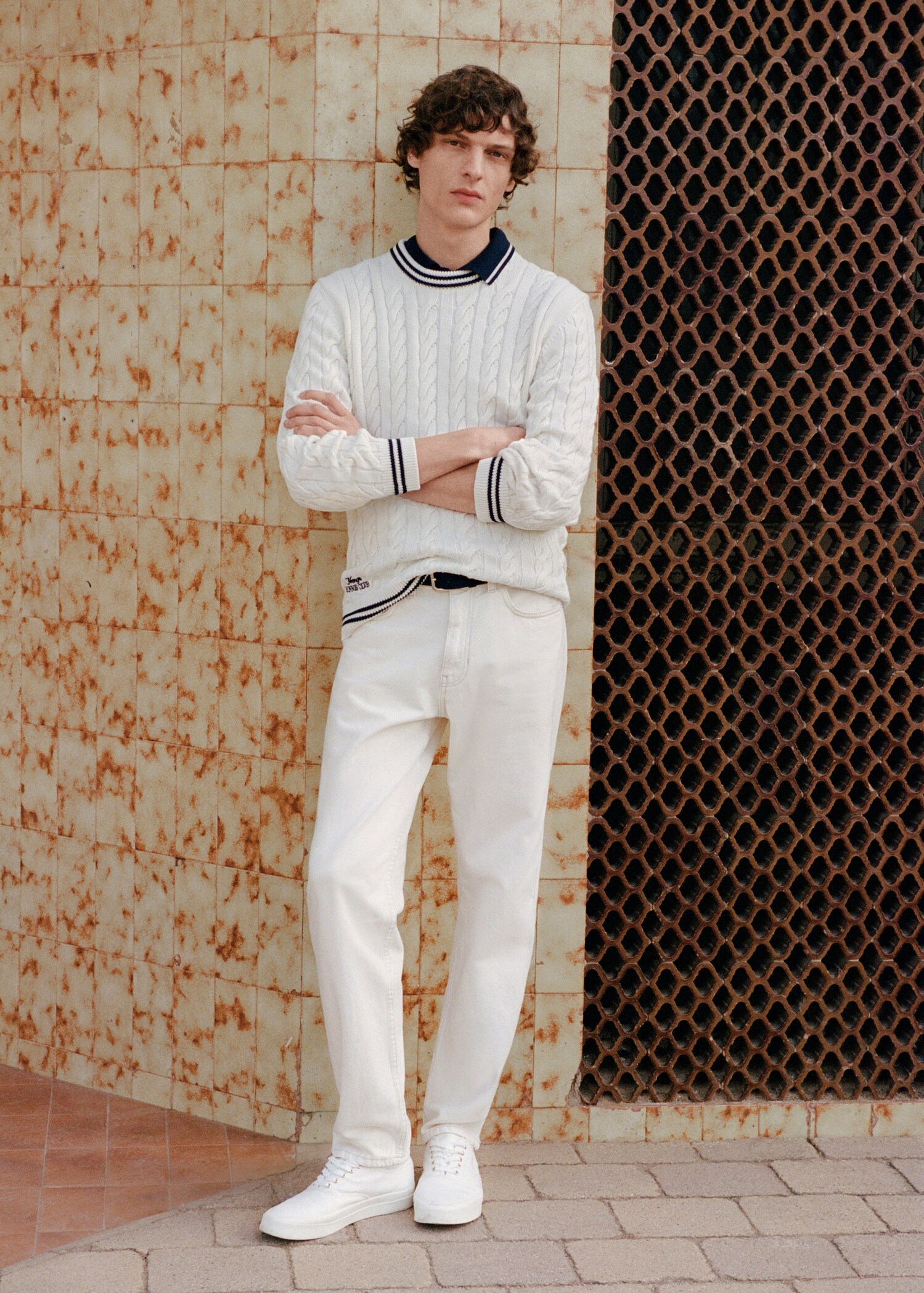Knitted braided stripes sweater - Details of the article 6
