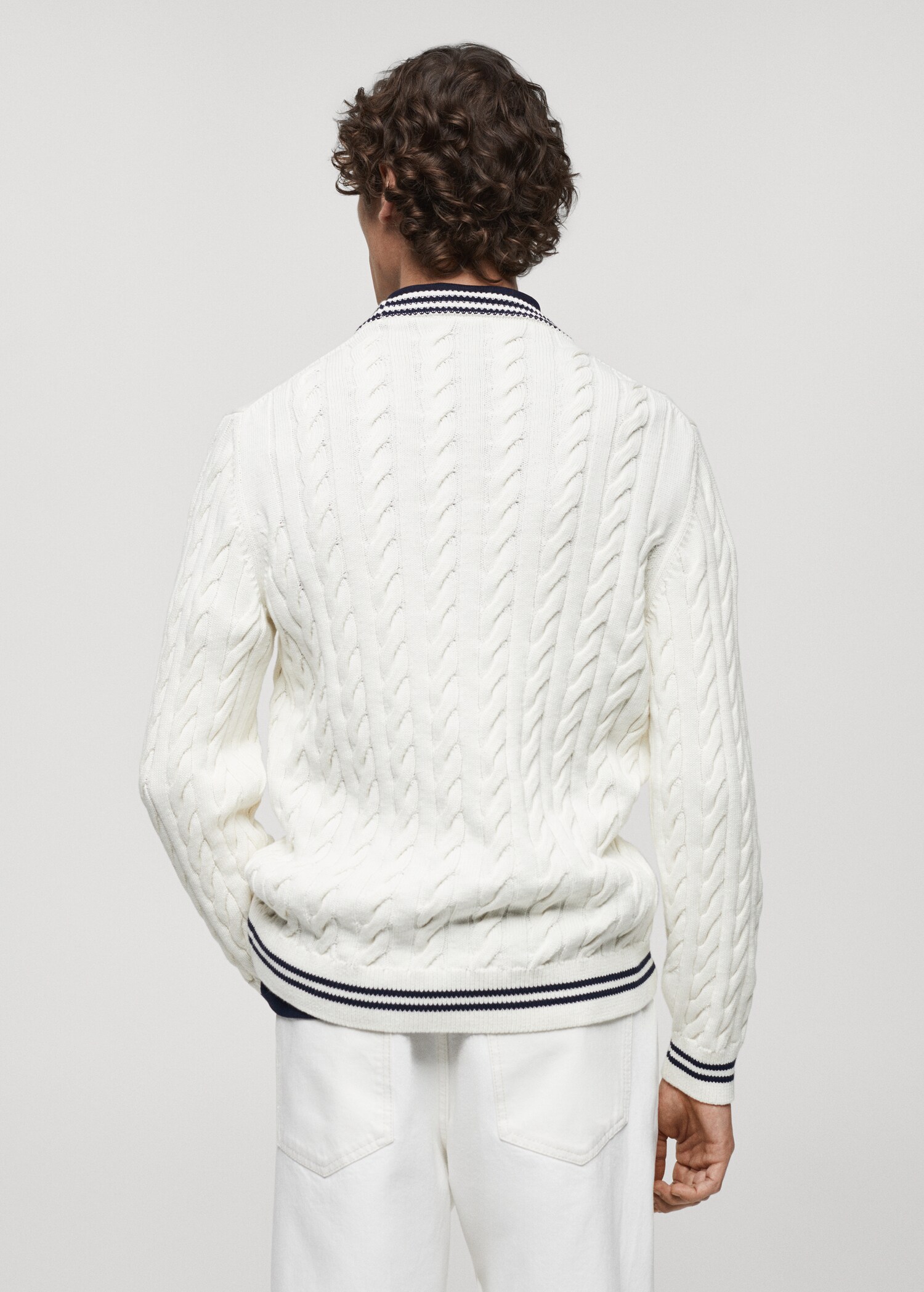 Knitted braided stripes sweater - Reverse of the article