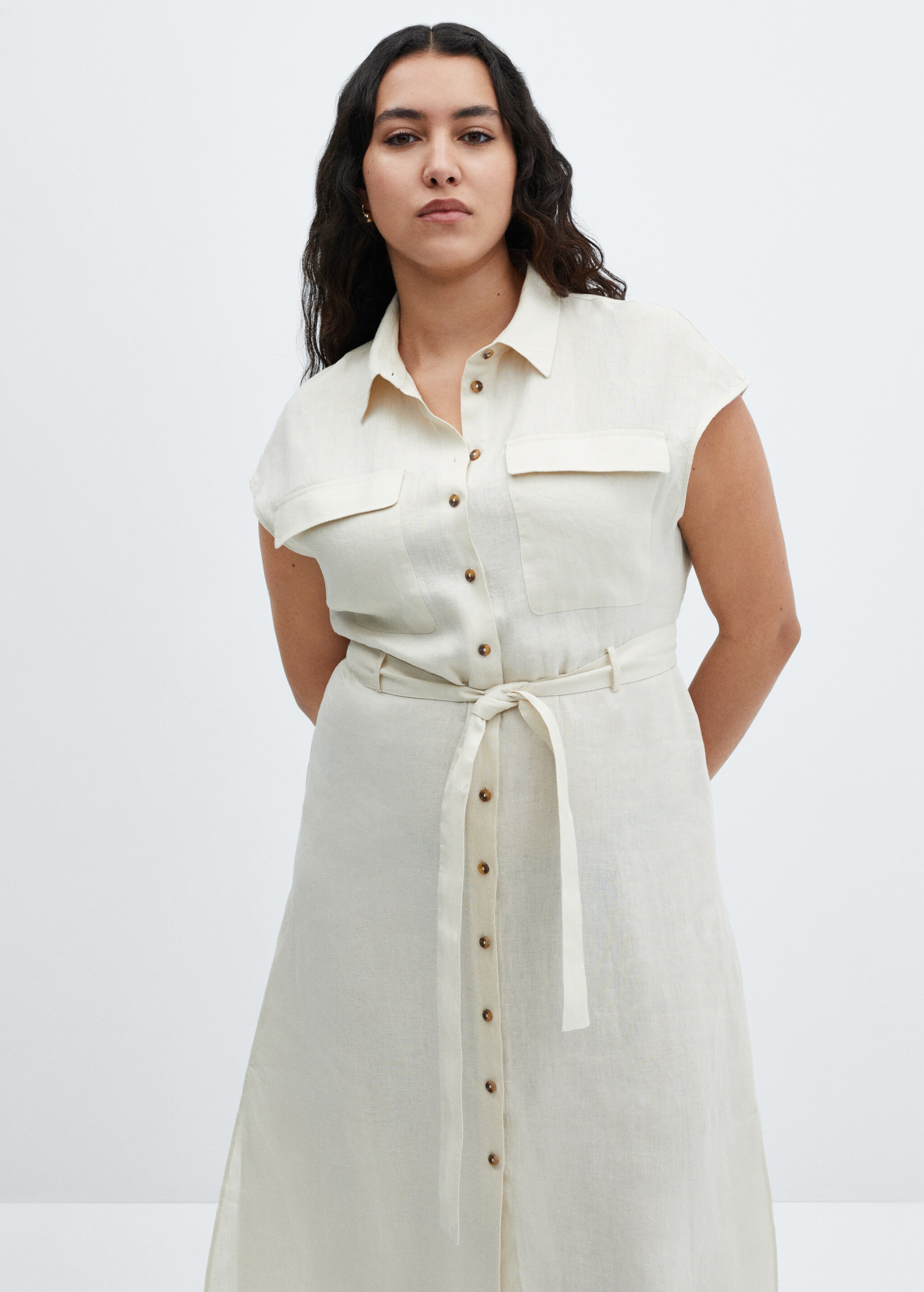 100% linen shirty dress - Details of the article 5