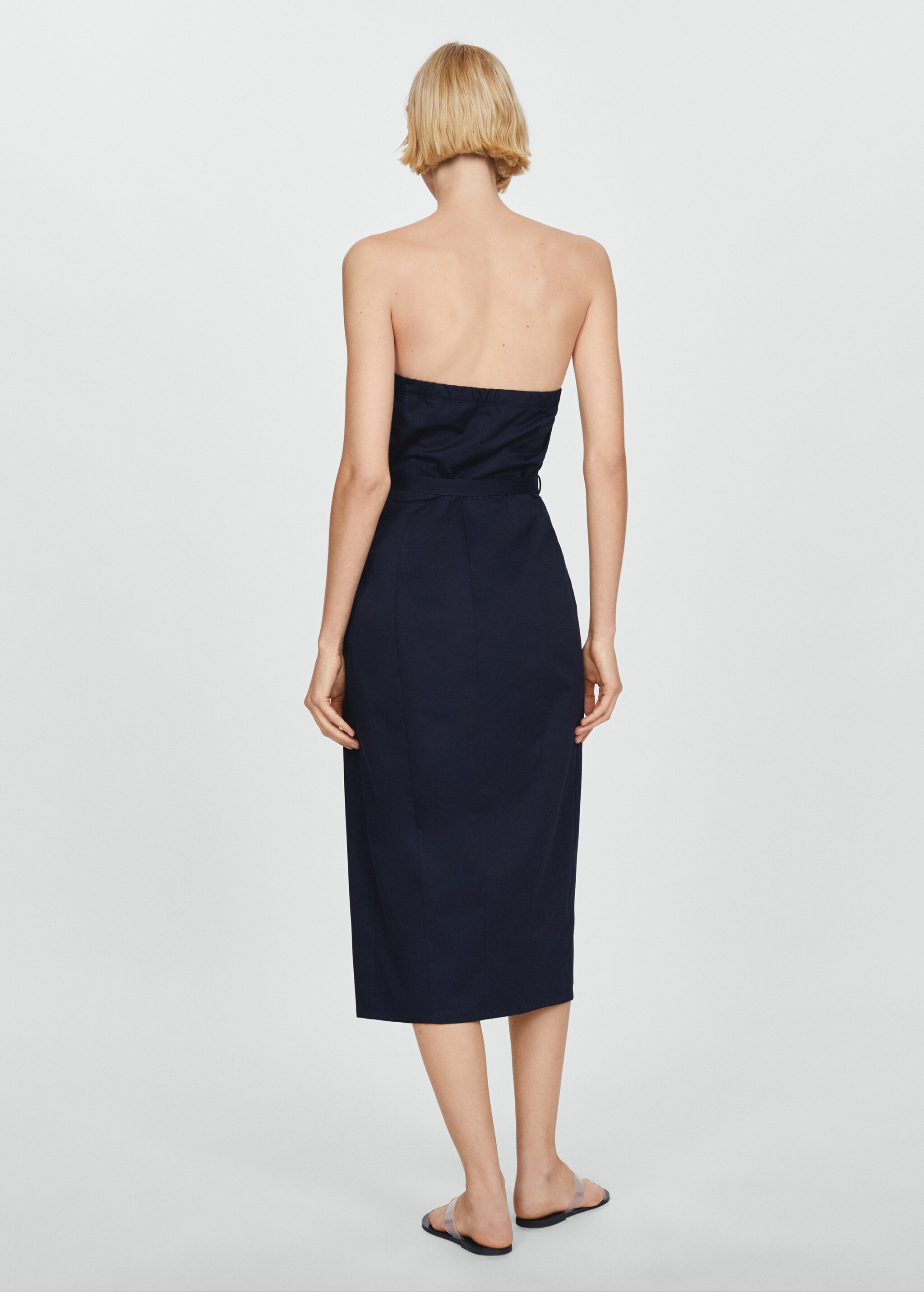 Belted strapless dress - Reverse of the article