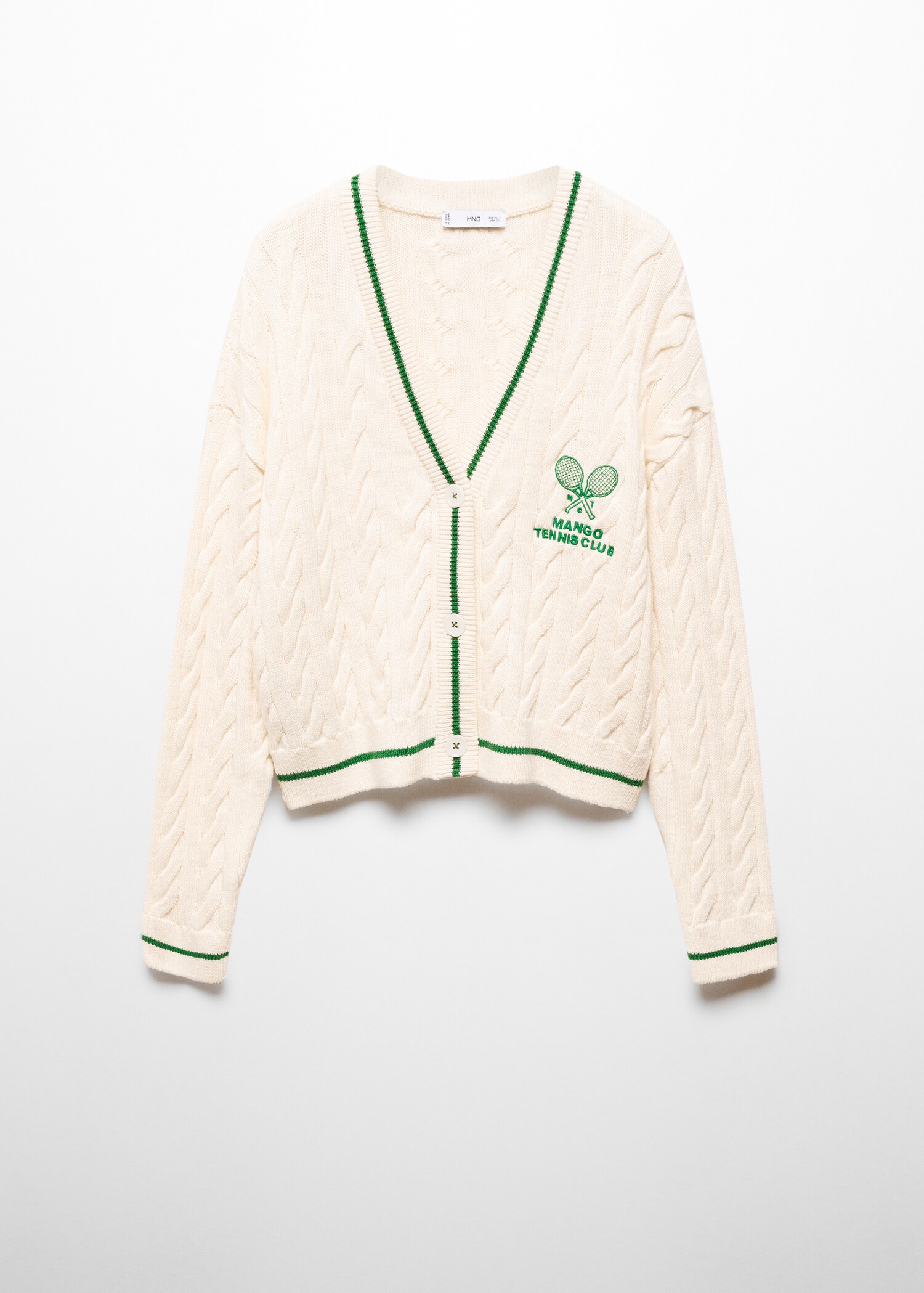 Contrast-detail braided cardigan - Article without model