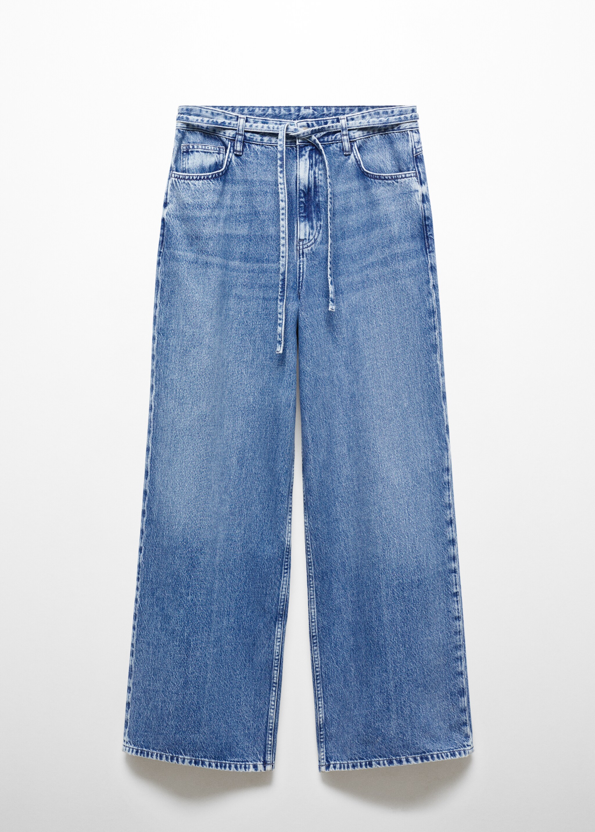 Wide leg büzgülü bol jean pantolon - Modelsiz ürün
