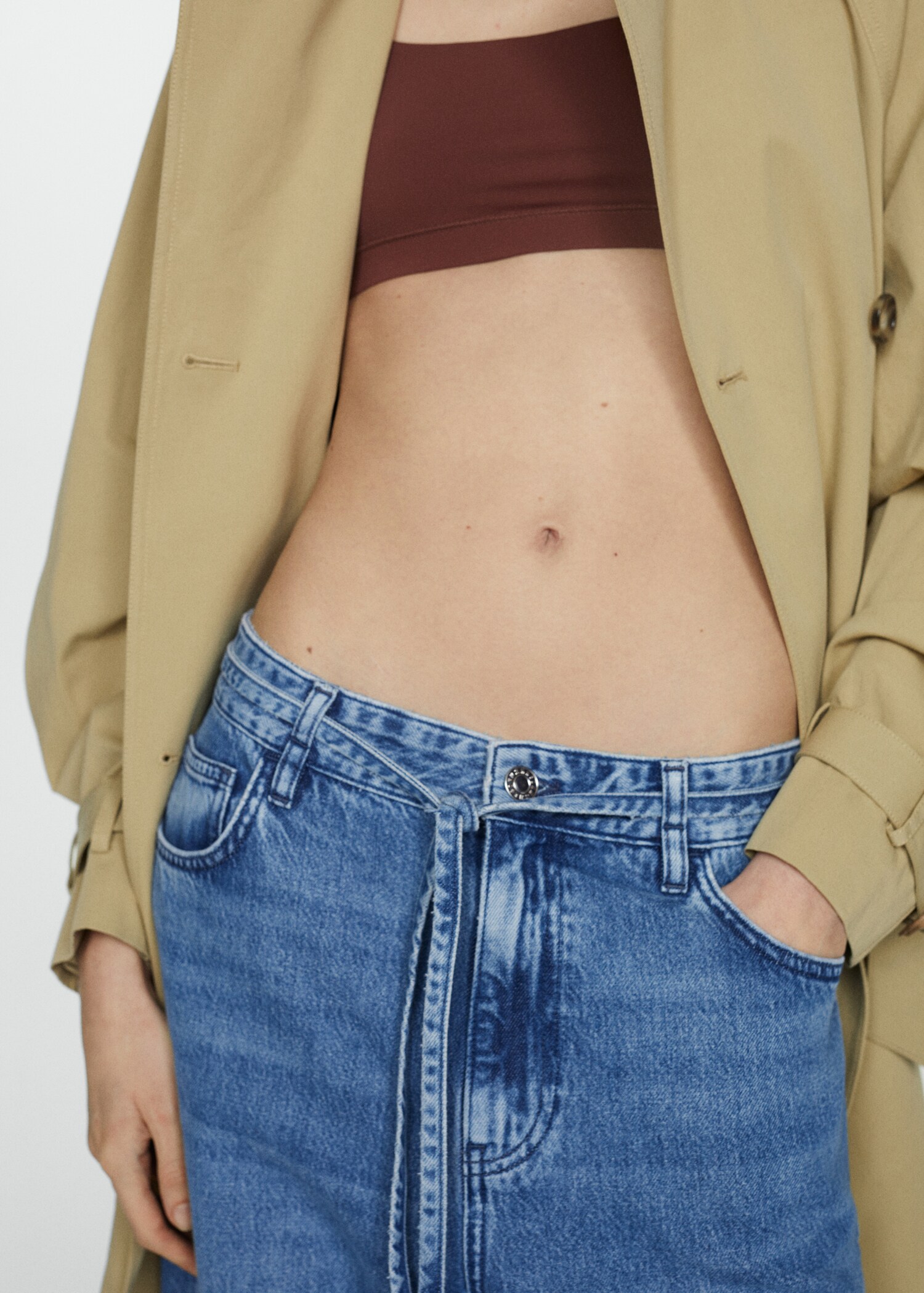 Jeans wideleg loose cordón ajustable - Detalle del artículo 6