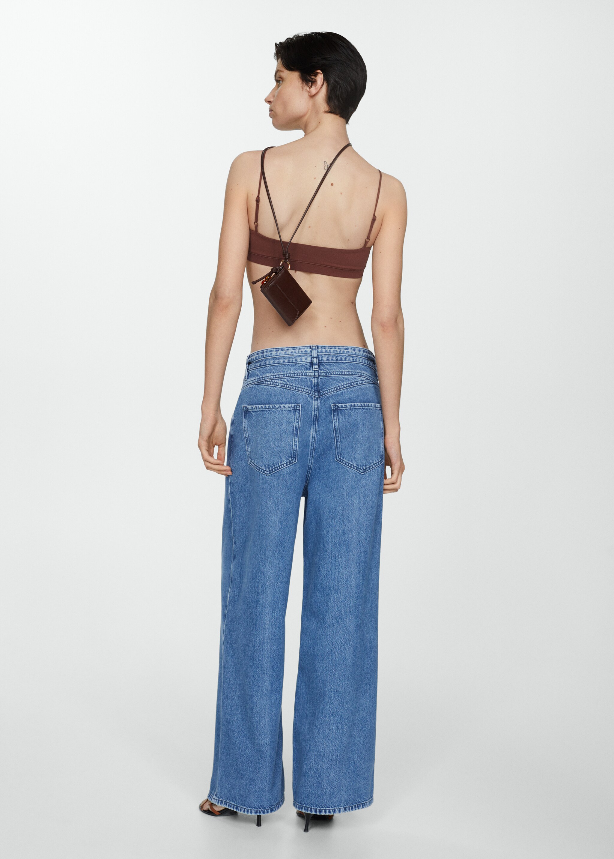 Loose-fit wideleg jeans with adjustable drawstring - Reverse of the article