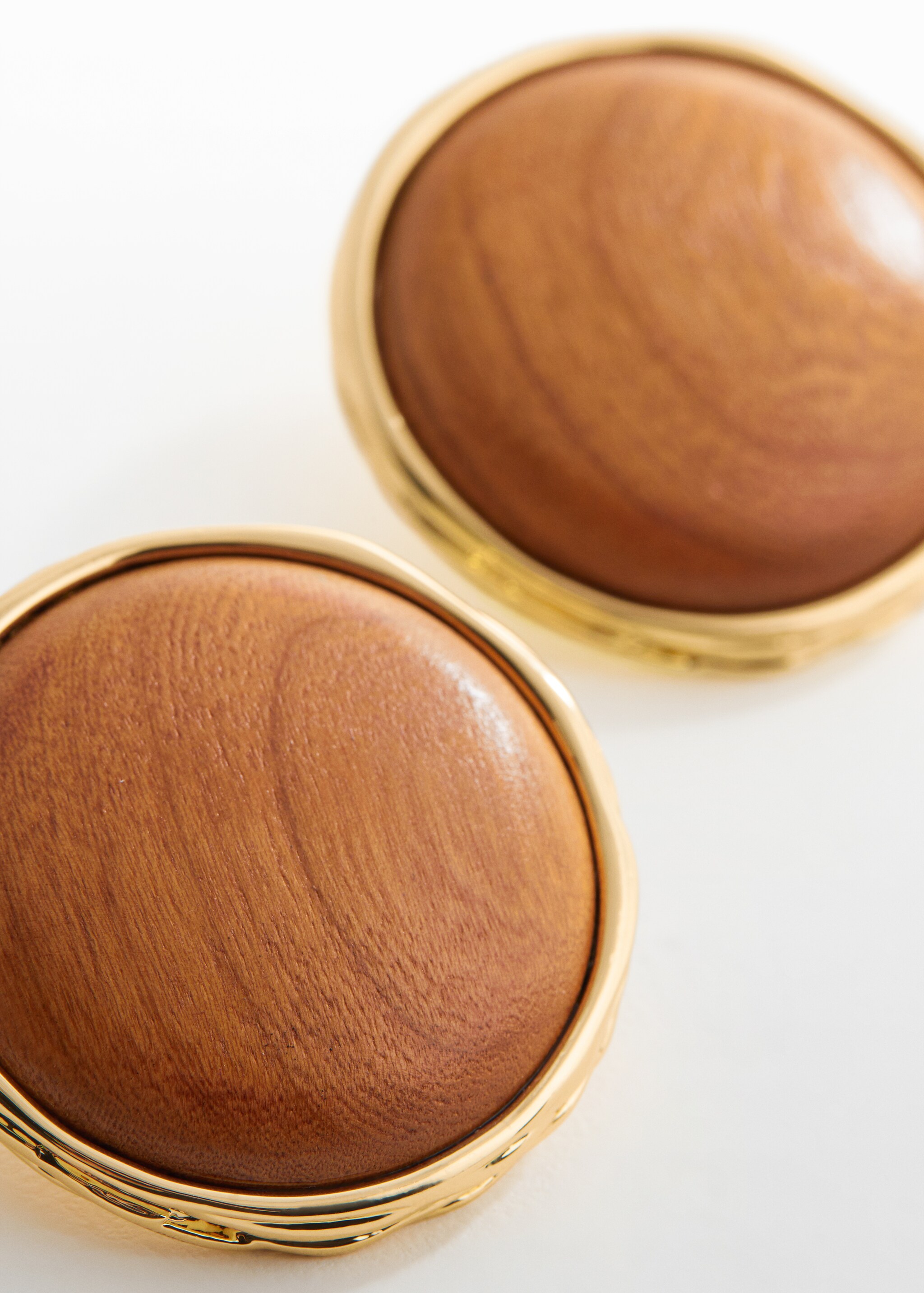 Wooden earrings with circular design - Medium plane