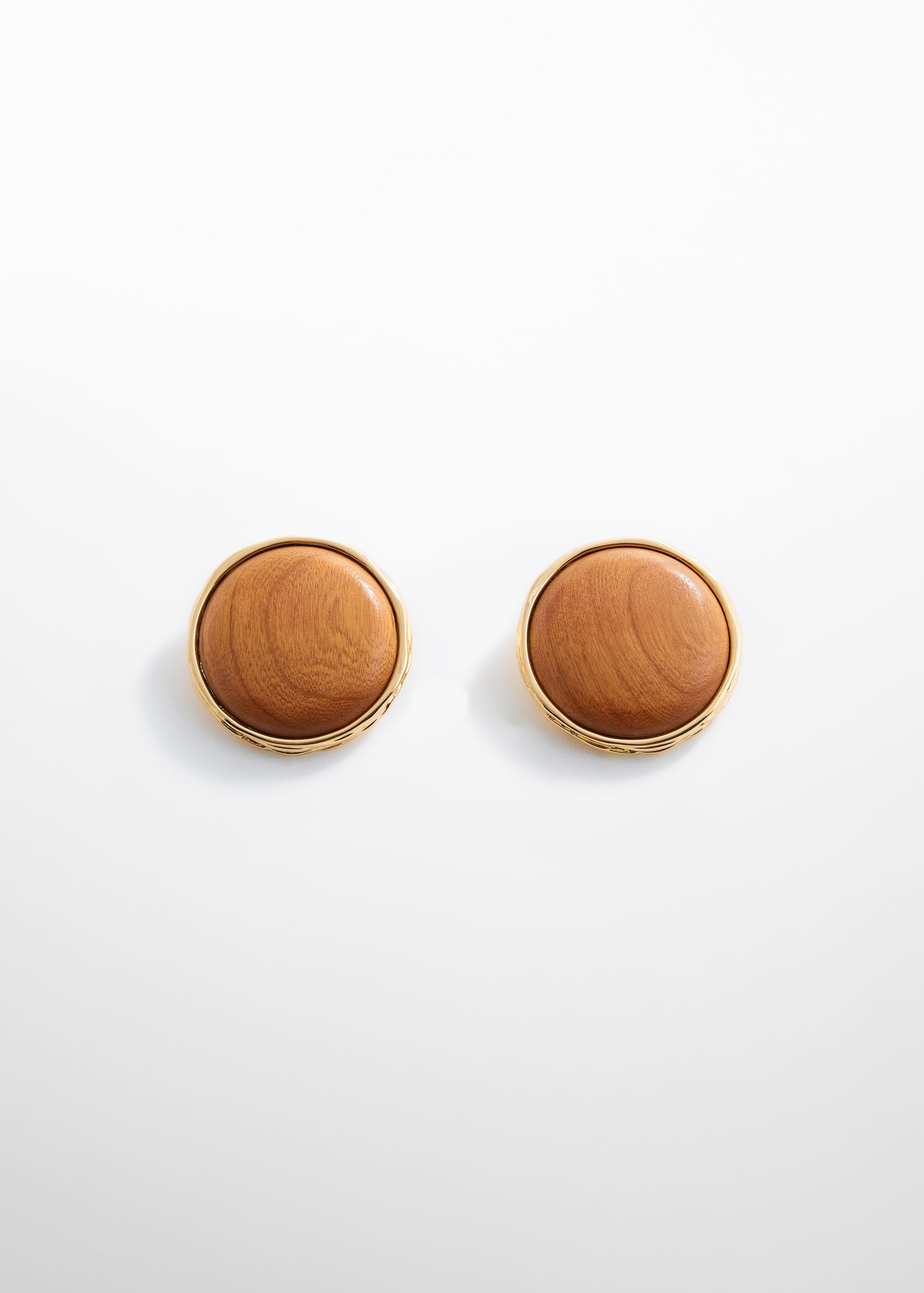 Wooden earrings with circular design - Article without model
