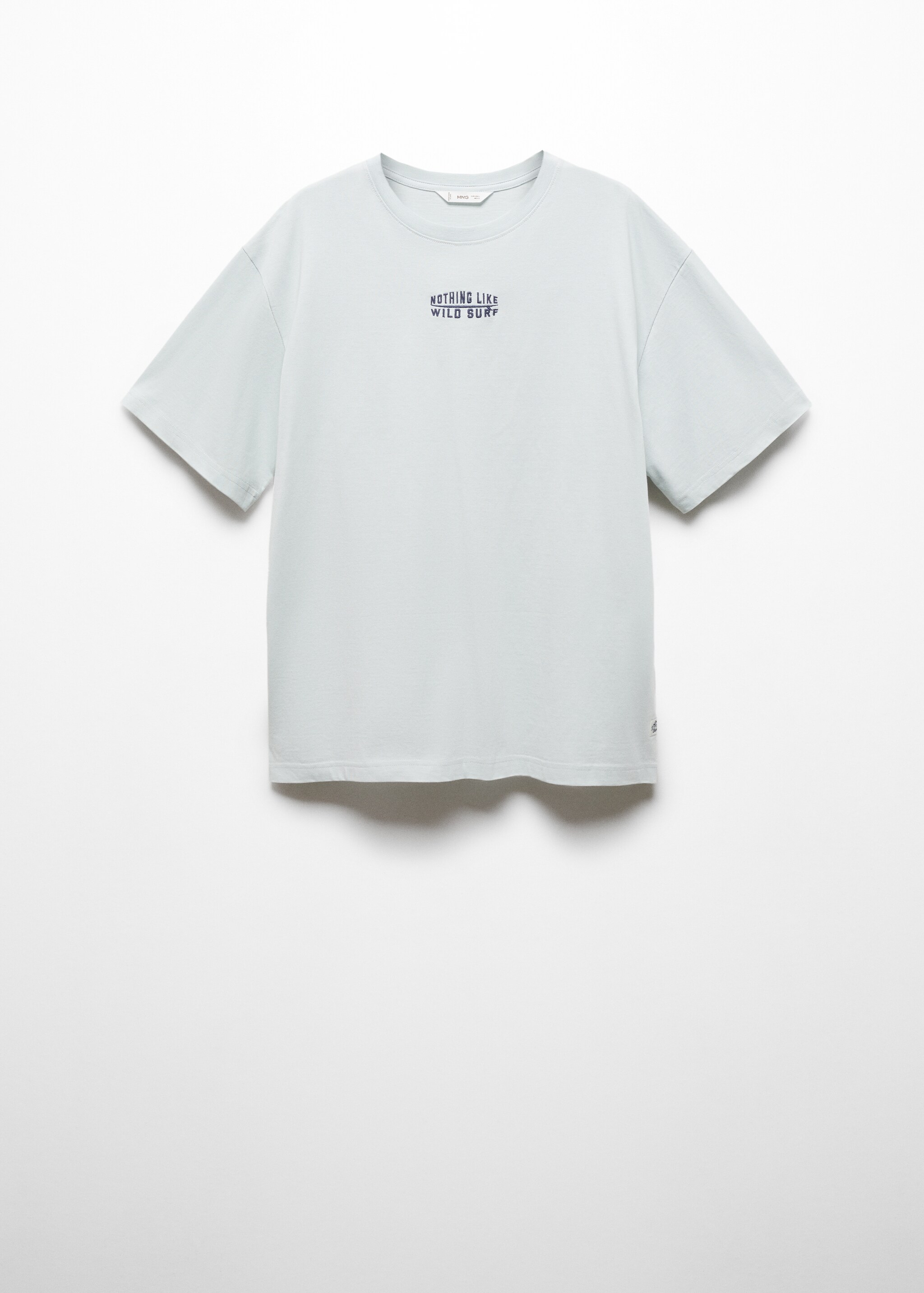 Baumwoll-T-Shirt mit aufgesticktem Schriftzug - Artikel ohne Model