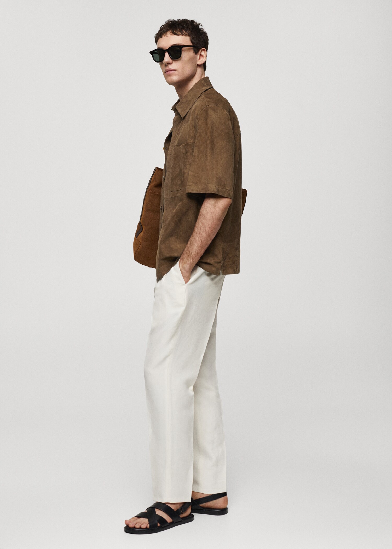 Pantalon lin slim-fit pinces - Détail de l'article 2