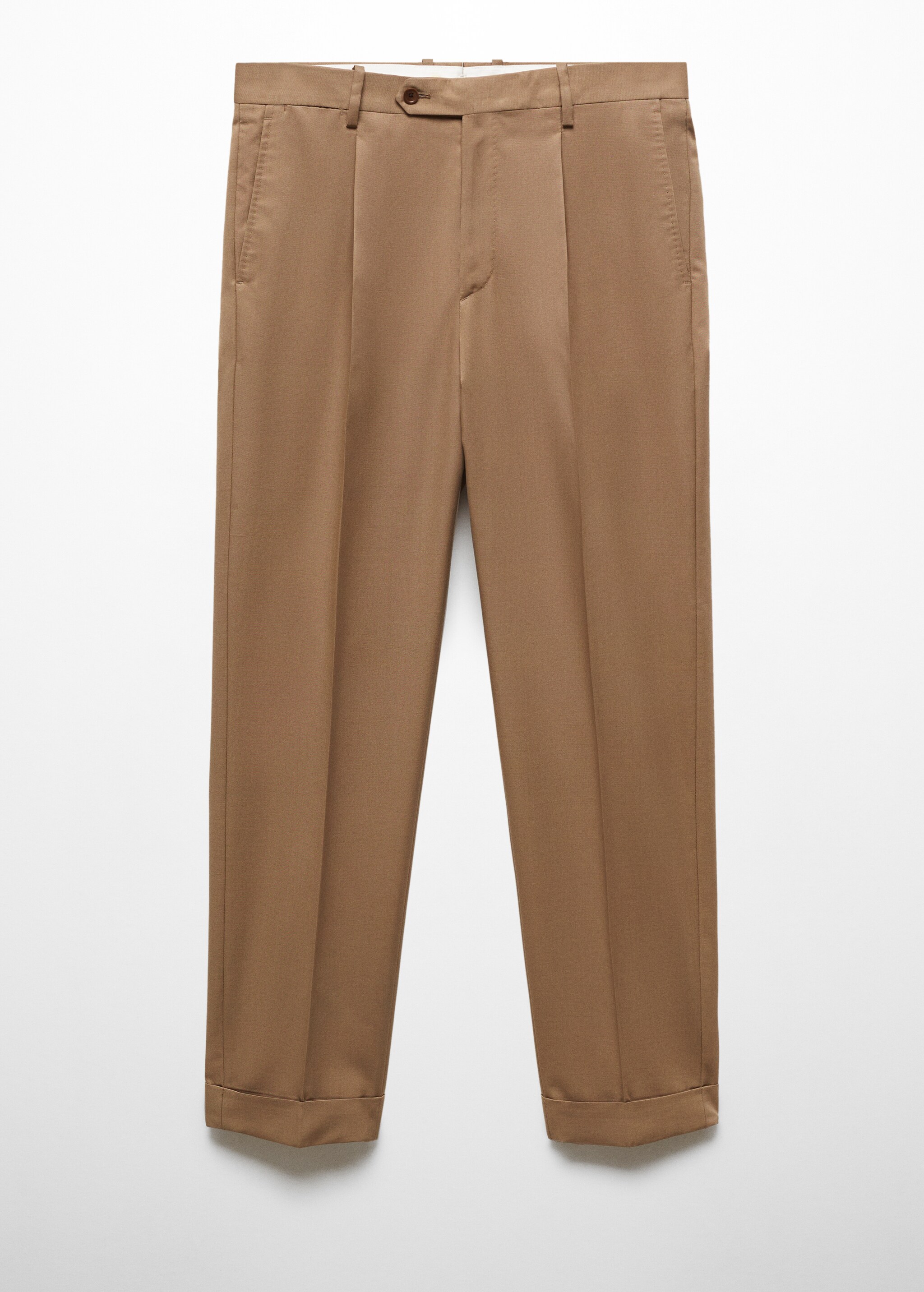 Virgin wool cotton suit trousers with pleats - Article without model