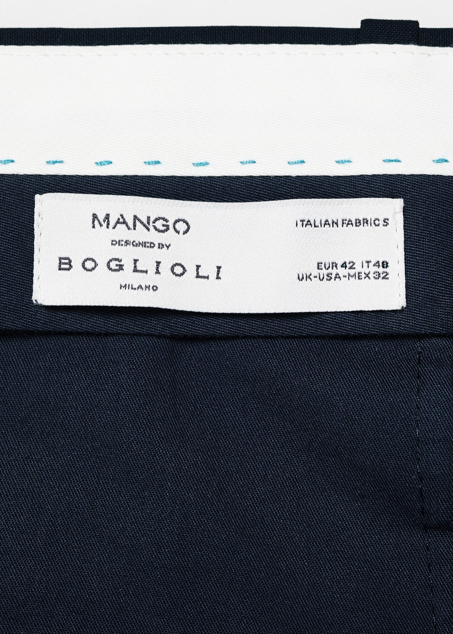 100% virgin wool slim-fit suit trousers - Details of the article 0