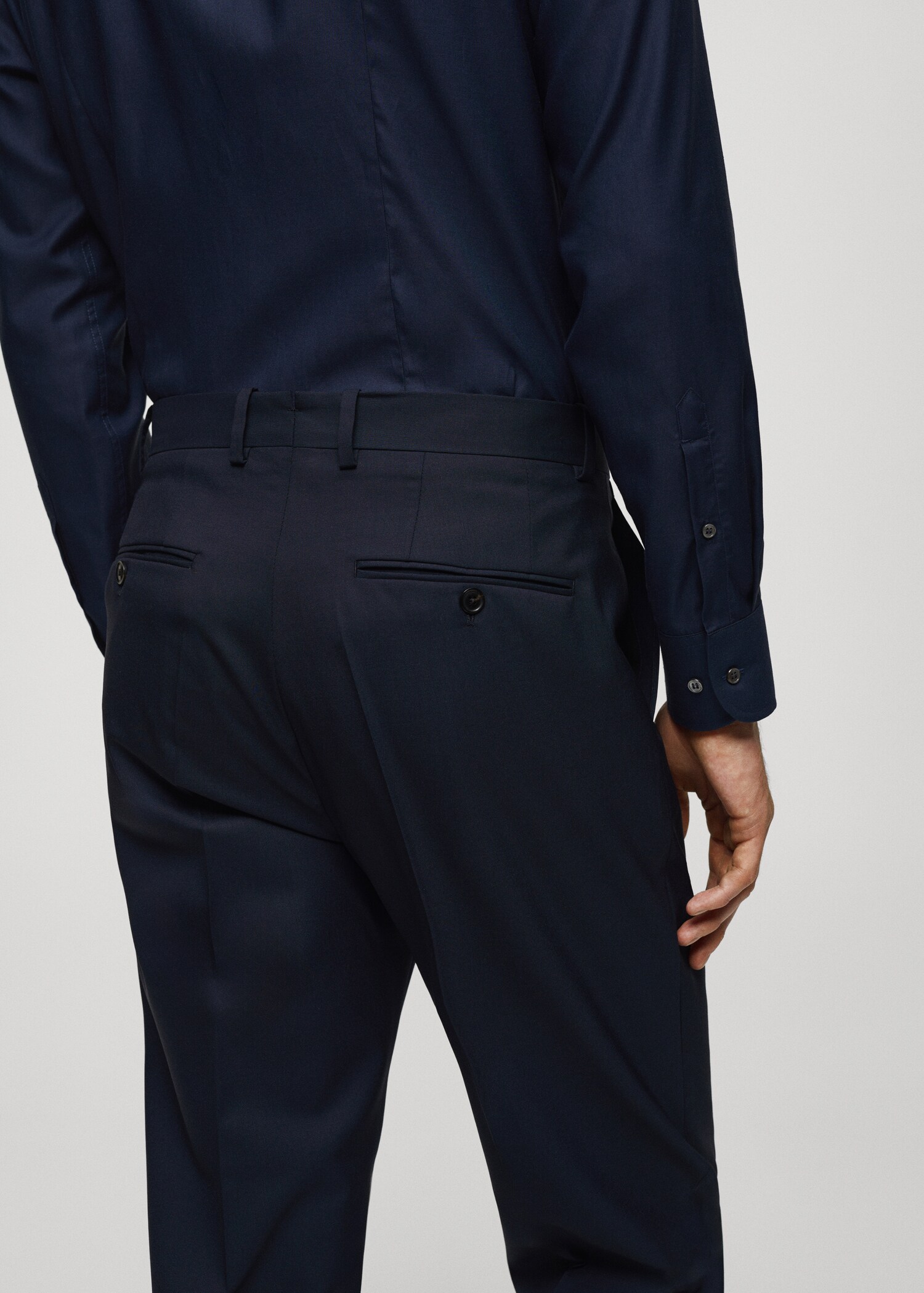 100% virgin wool slim-fit suit trousers - Details of the article 4