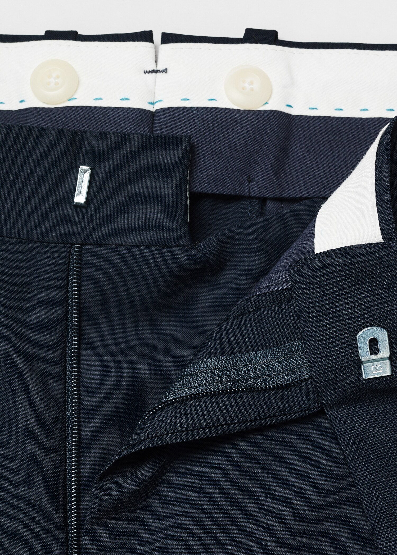 100% virgin wool slim-fit suit trousers - Details of the article 8