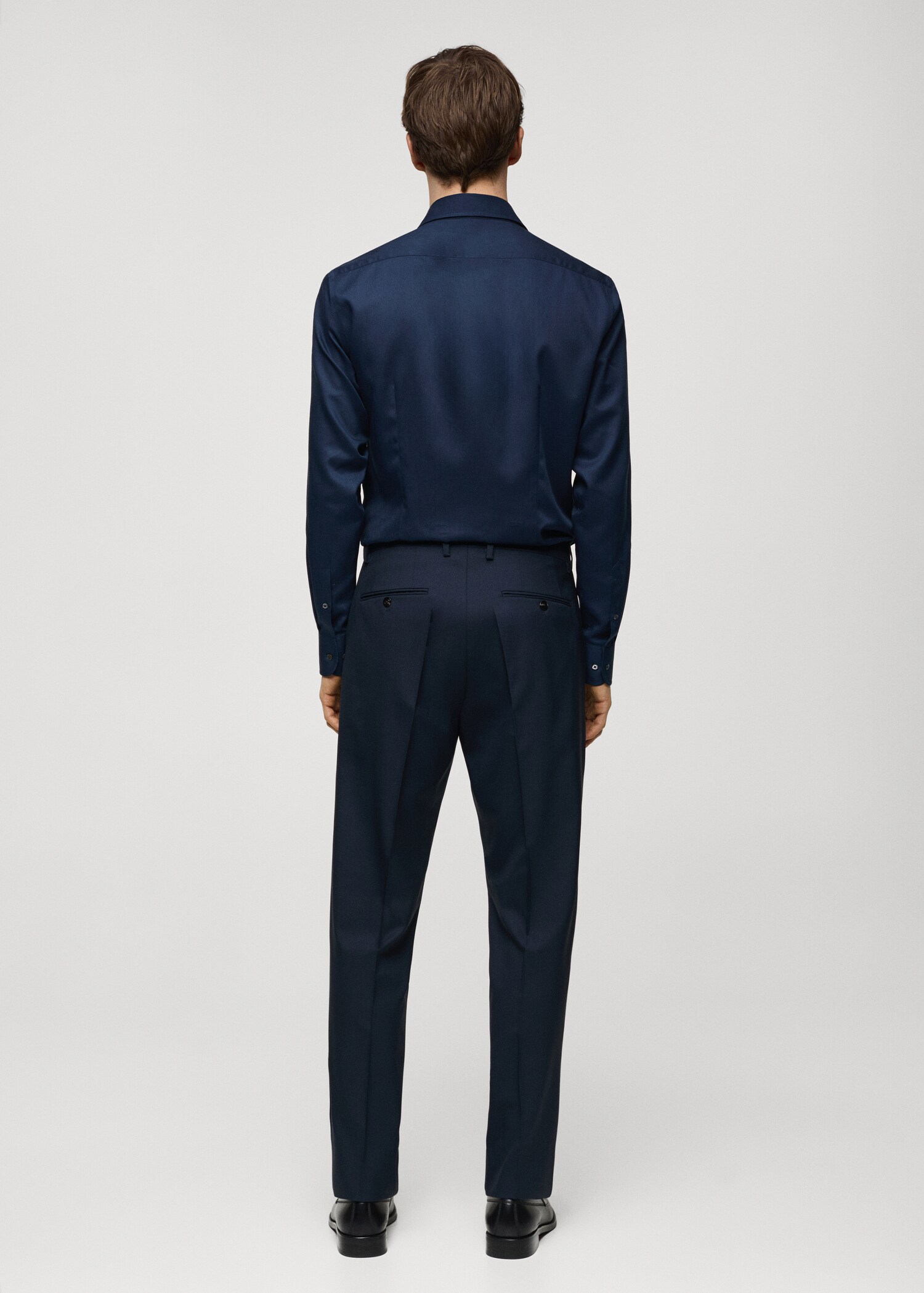 100% virgin wool slim-fit suit trousers - Reverse of the article