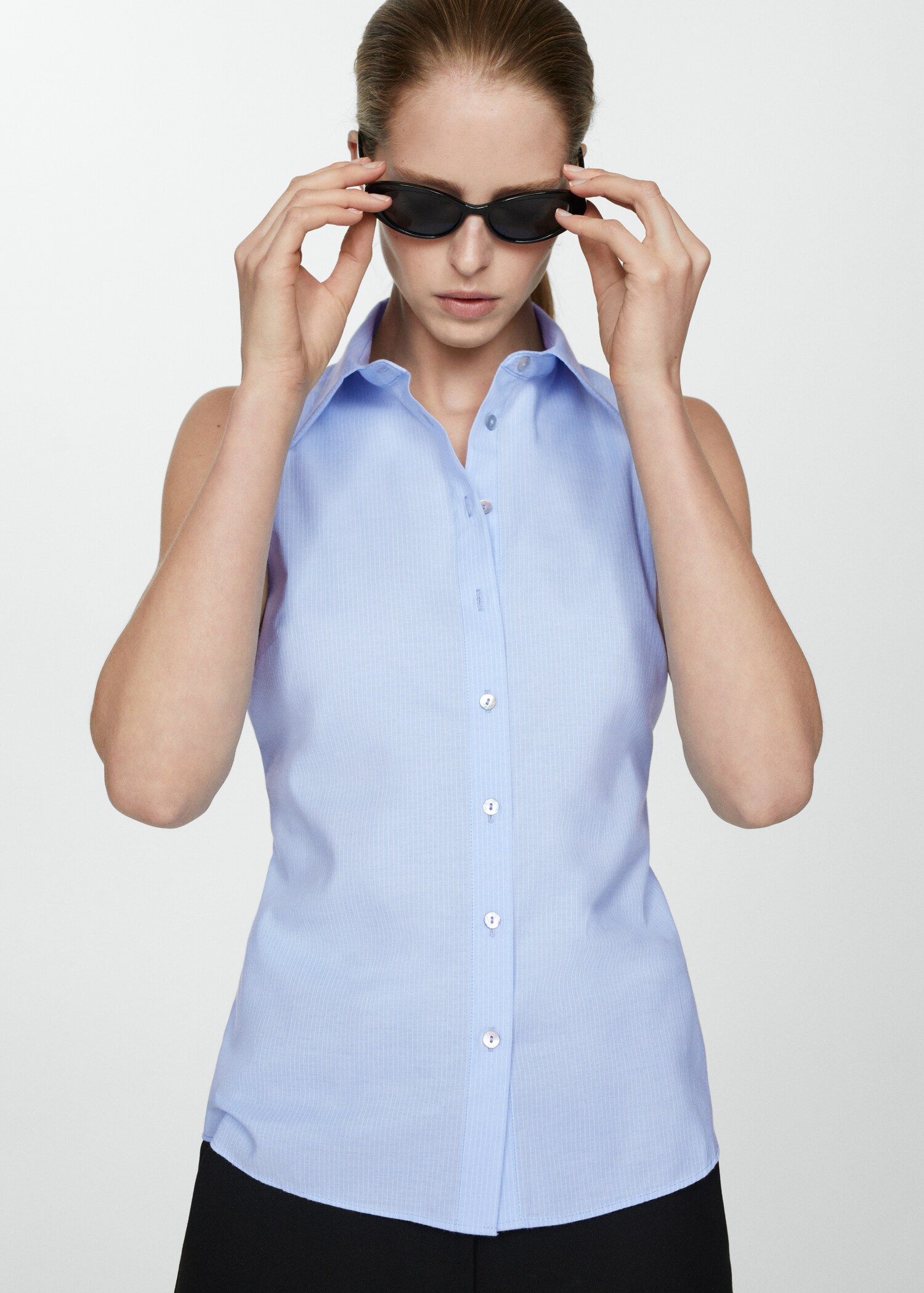 Striped sleeveless shirt - Medium plane