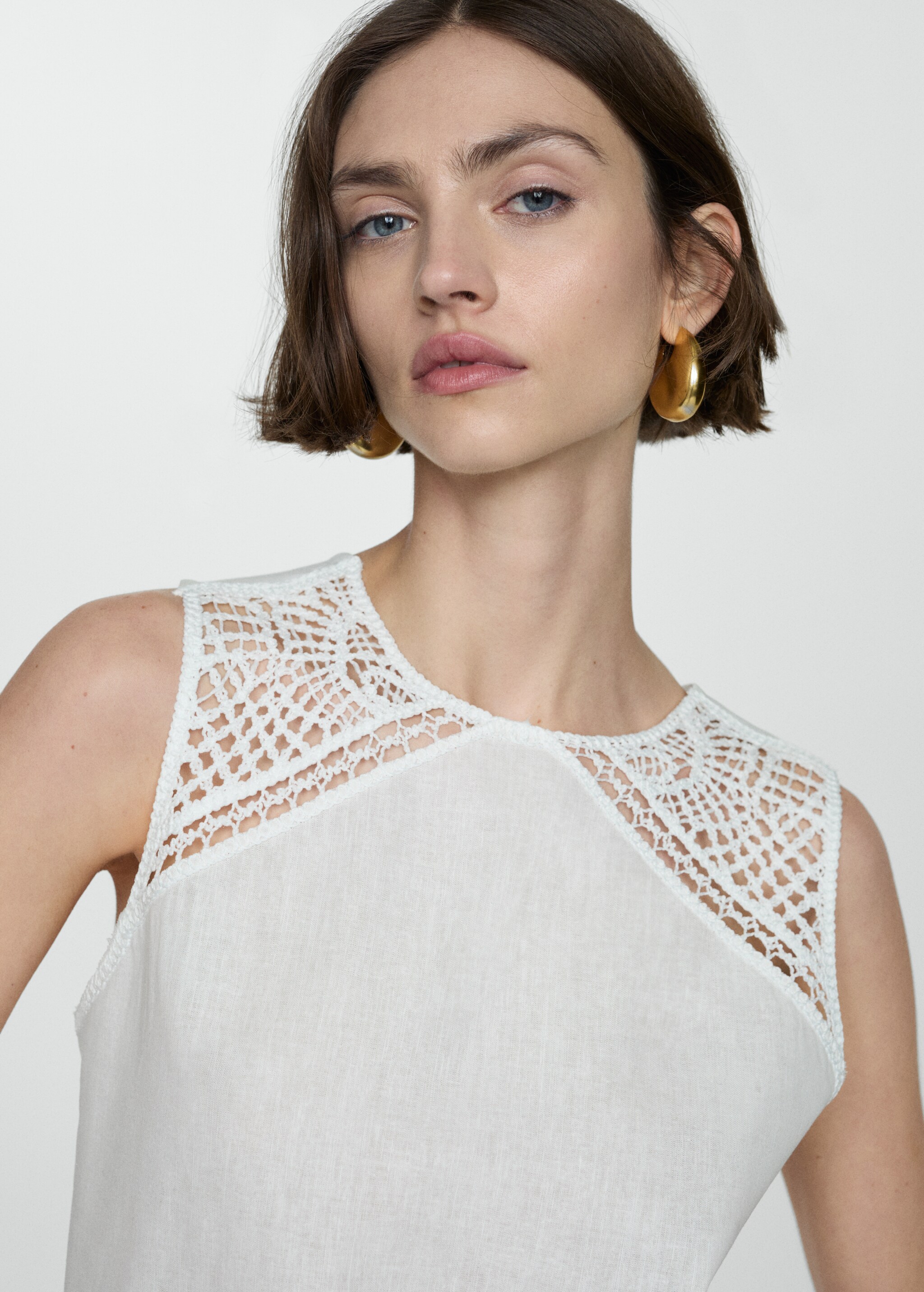 Embroidered cotton top - Details of the article 1