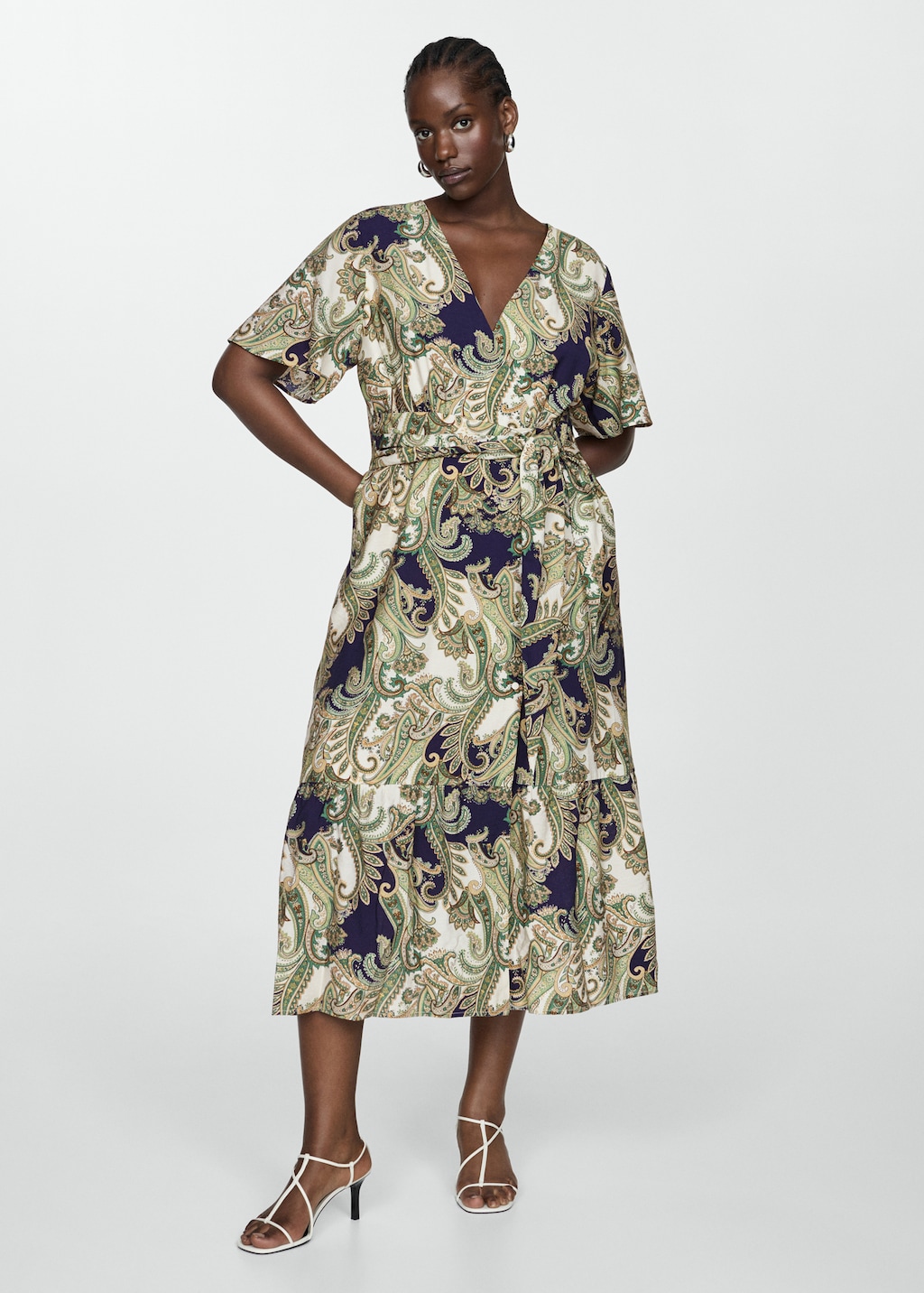 Printed bow dress mango hotsell
