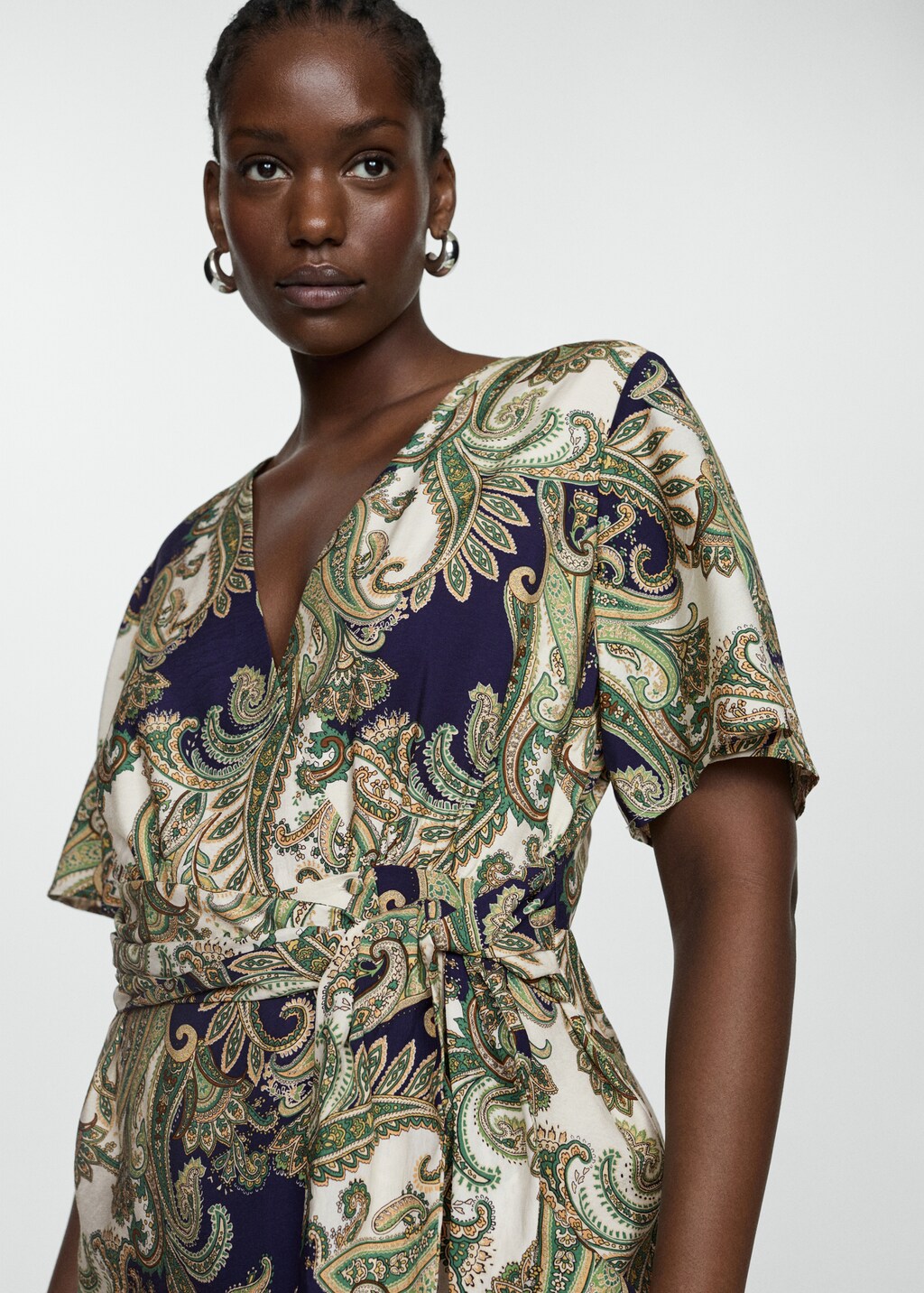 Printed bow dress Women MANGO Saudi Arabia