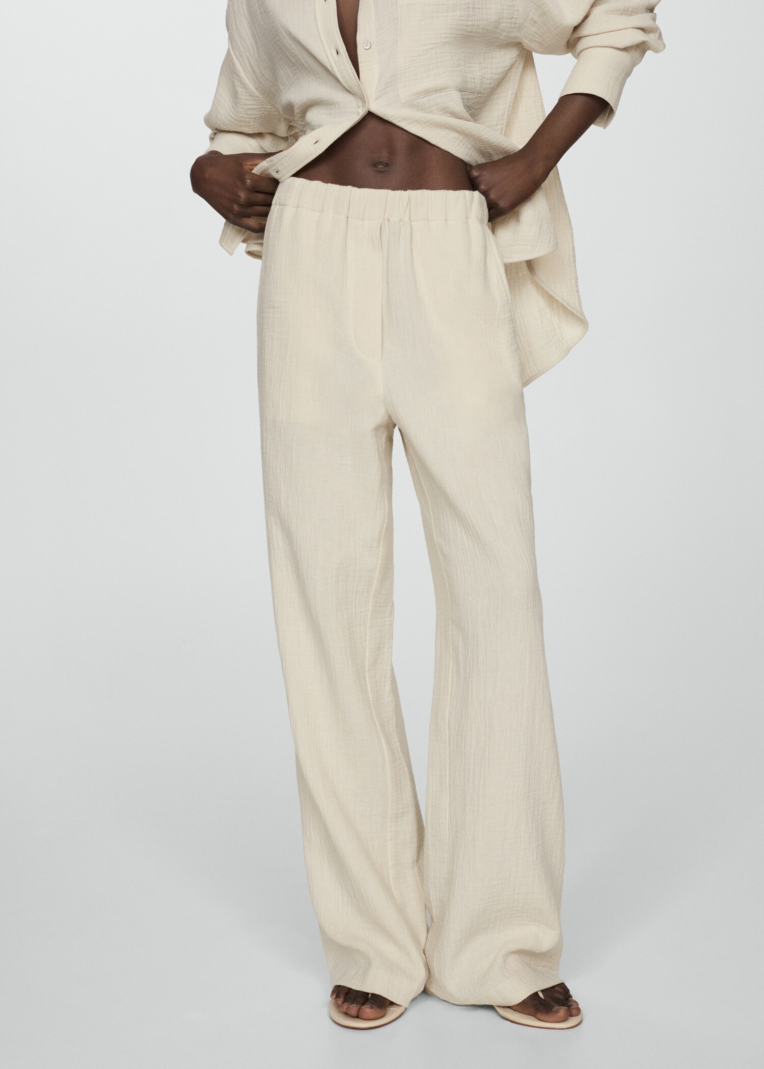 Pantalon wide leg coton - Plan moyen