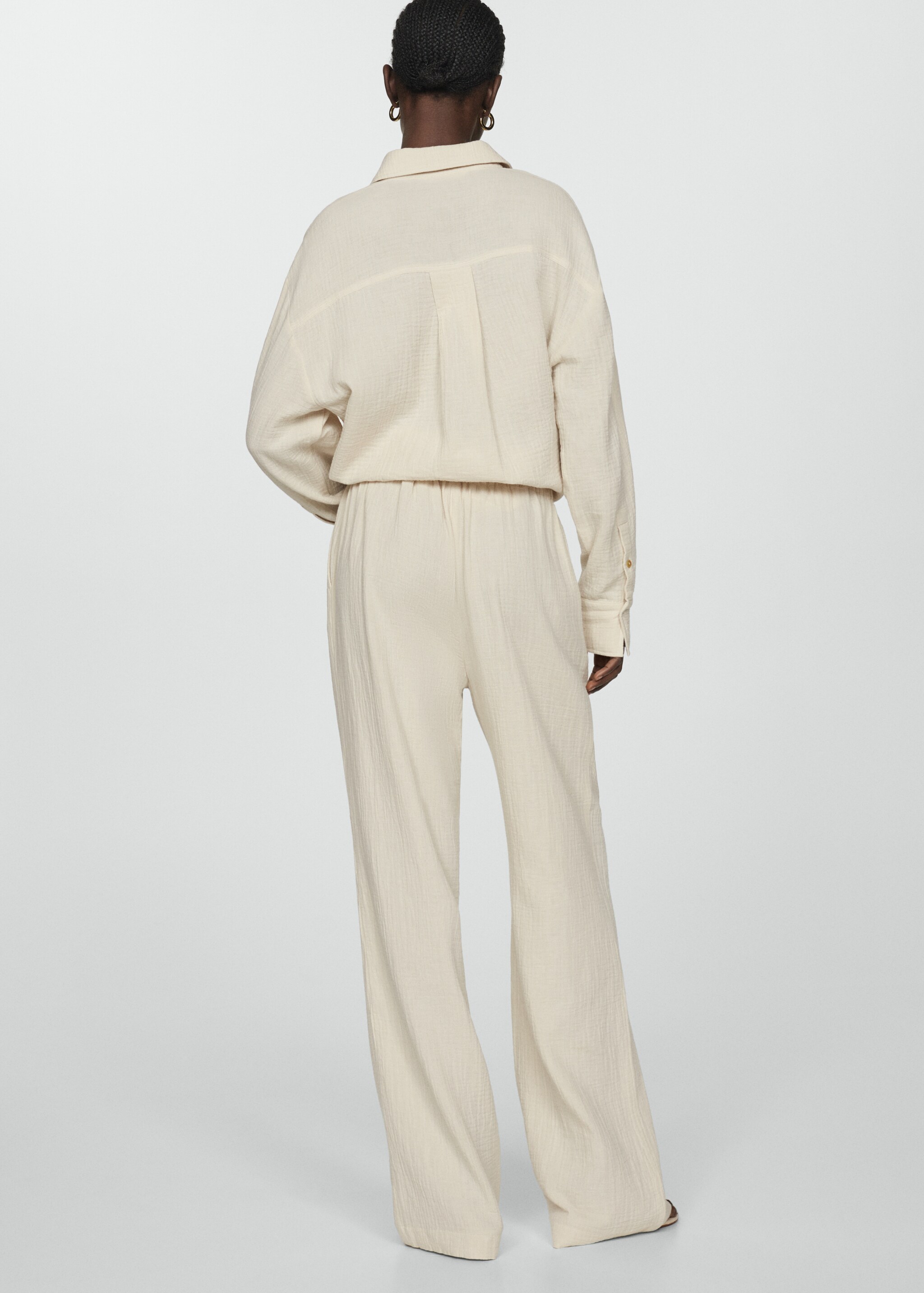 Cotton wideleg trousers - Reverse of the article