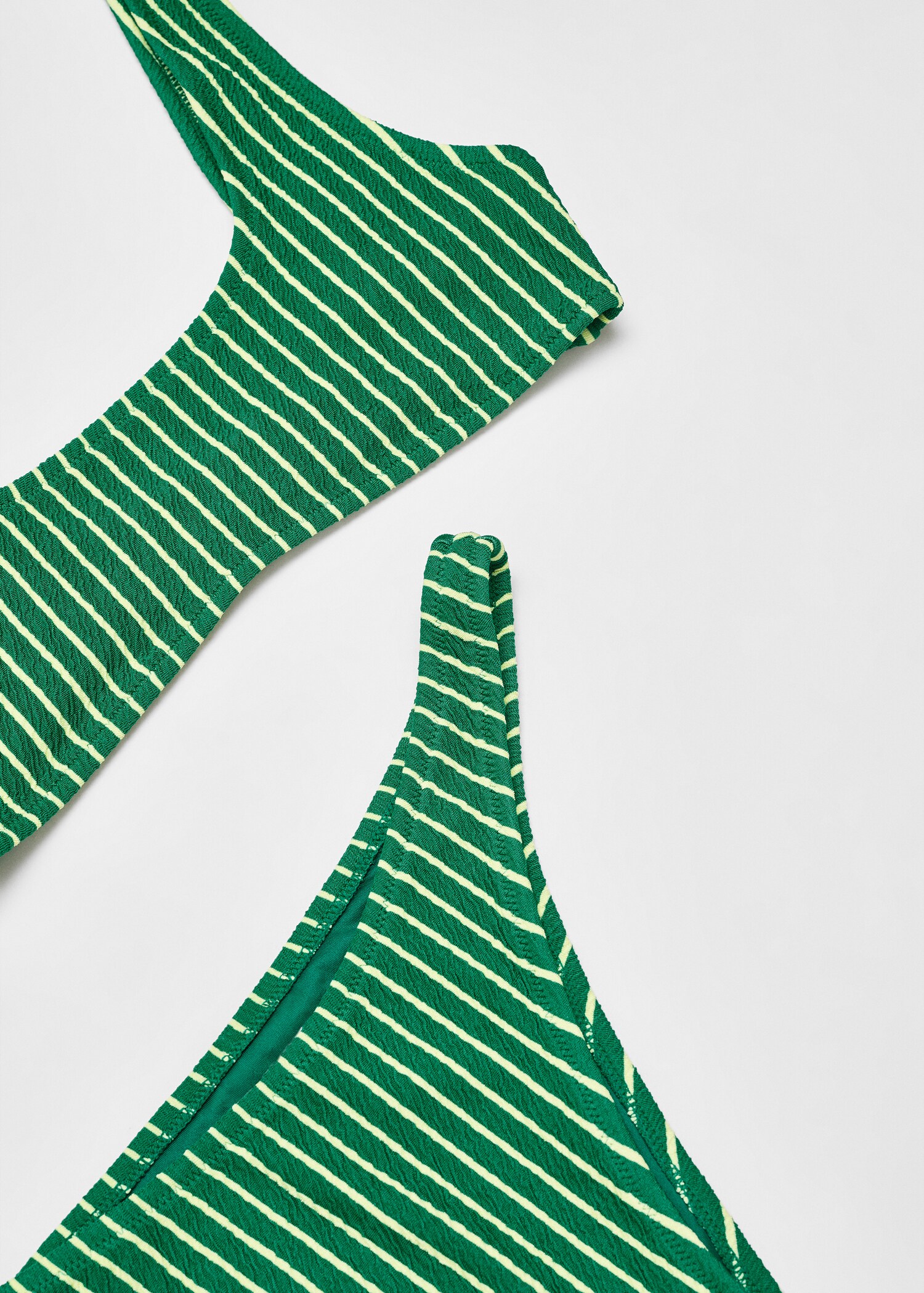 Striped textured bikini top - Details of the article 8